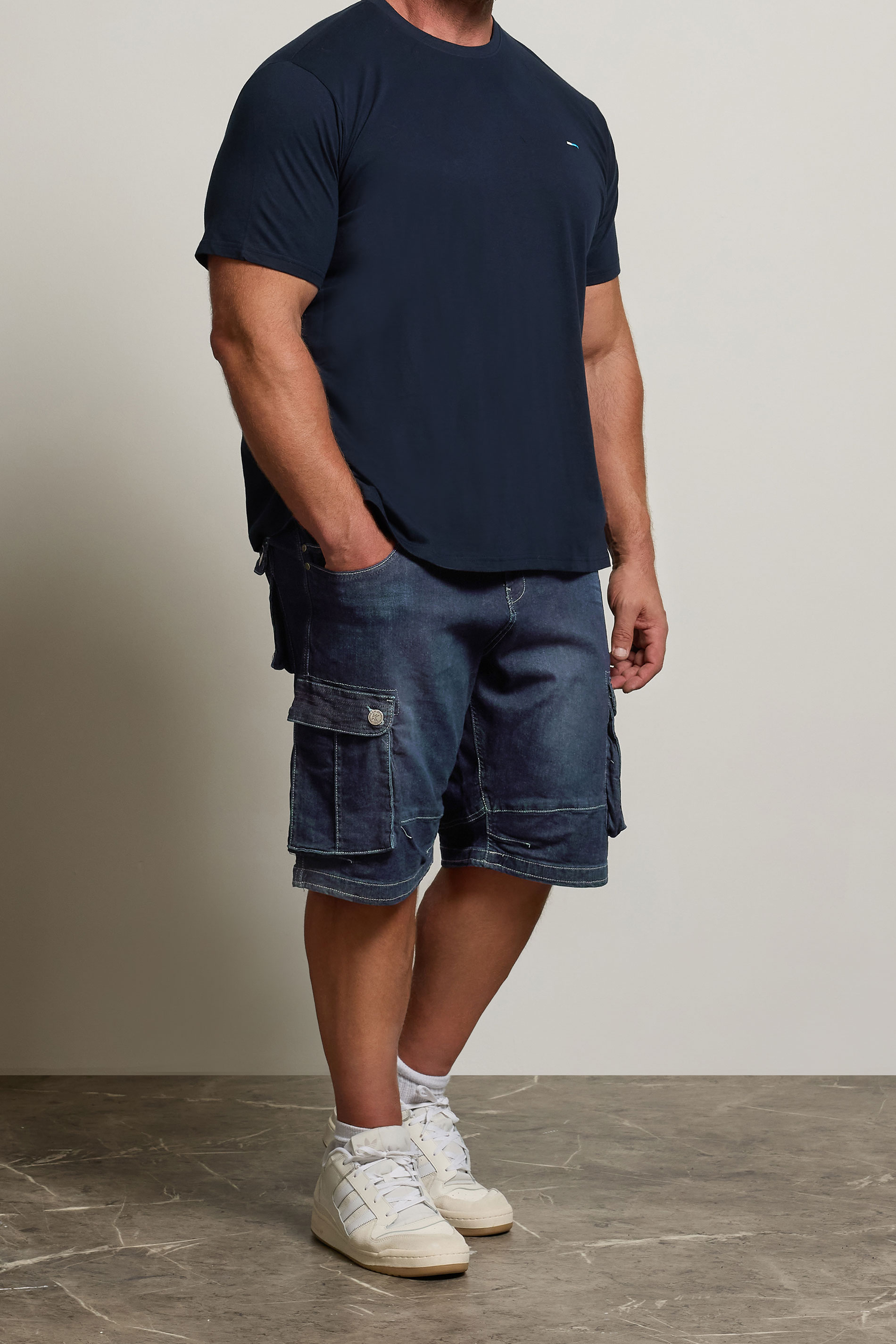 KAM Dark Blue Cargo Denim Shorts | BadRhino 3