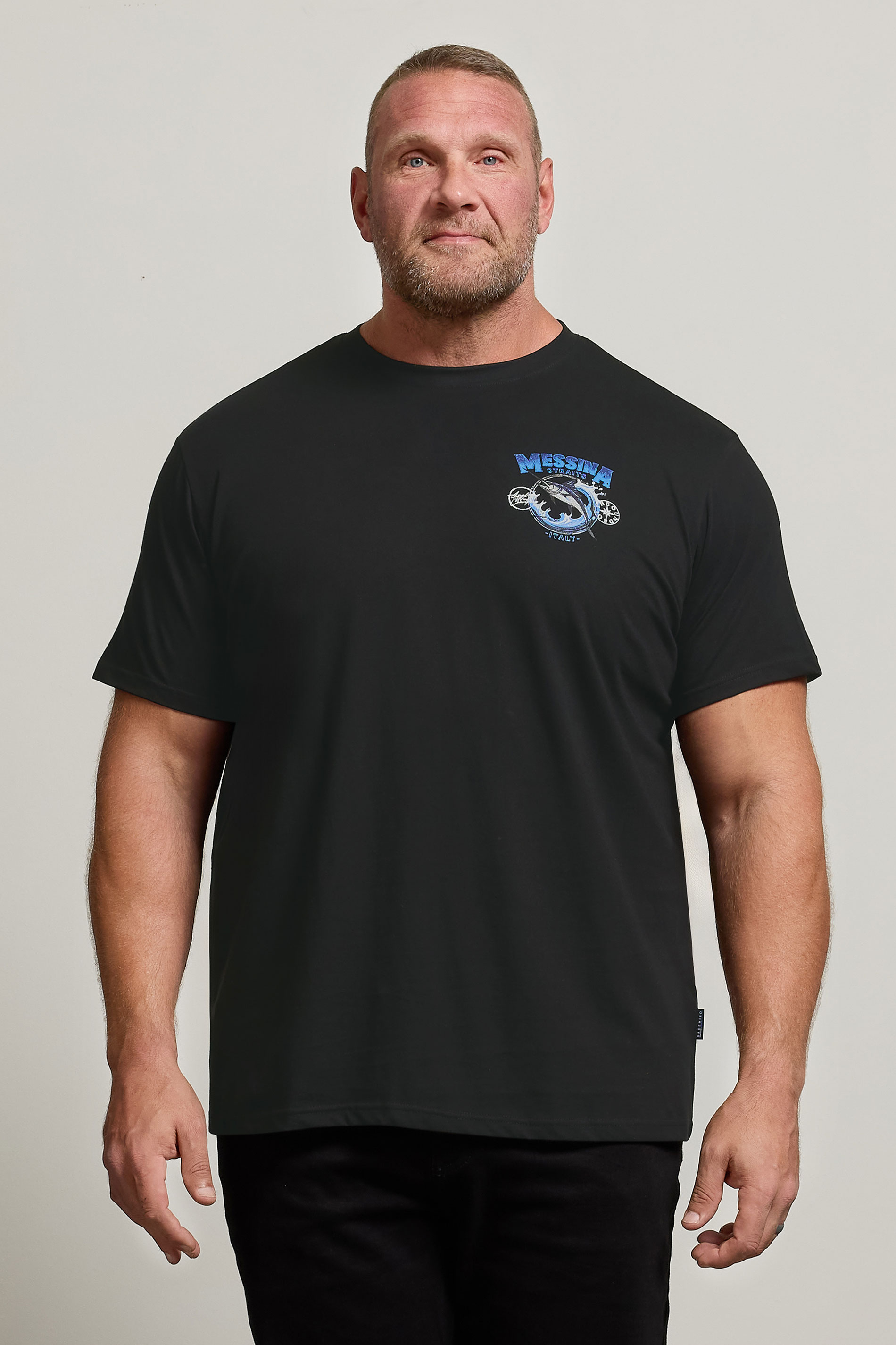 BadRhino Big & Tall Black 'Messina Straits' Graphic T-Shirt | BadRhino 3