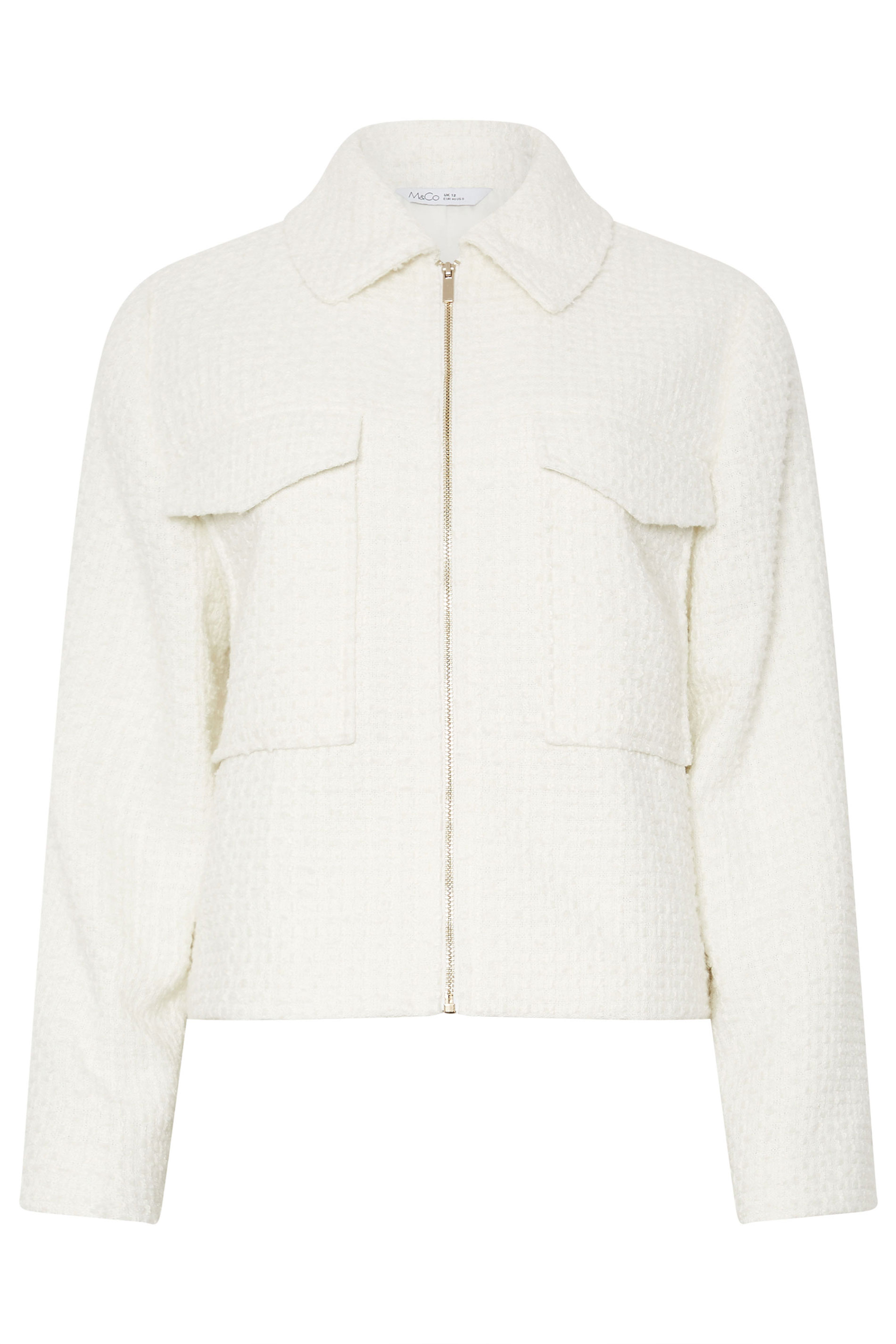 M&Co Ivory White Boucle Zip Through Jacket | M&Co 6