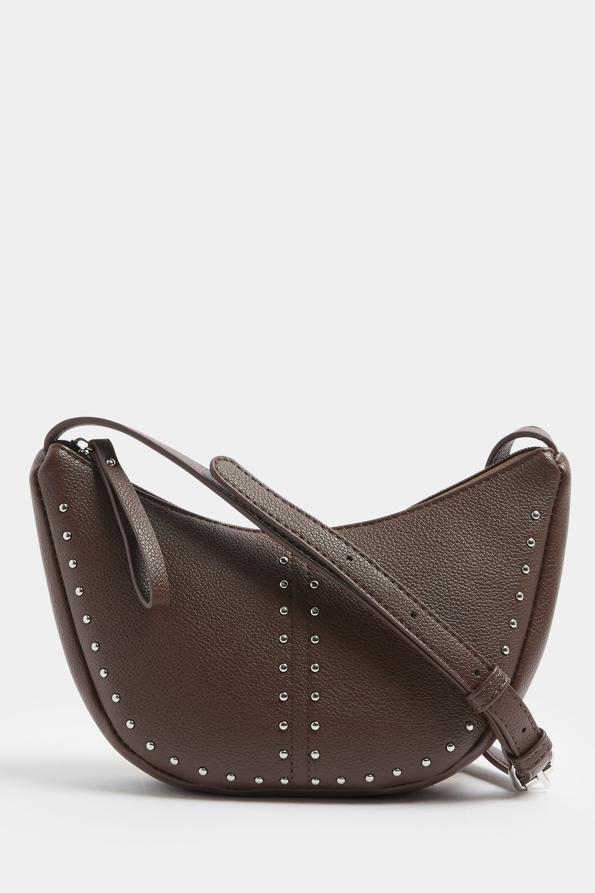 Brown Stud Detail Cross Body Bag | Yours Clothing 3