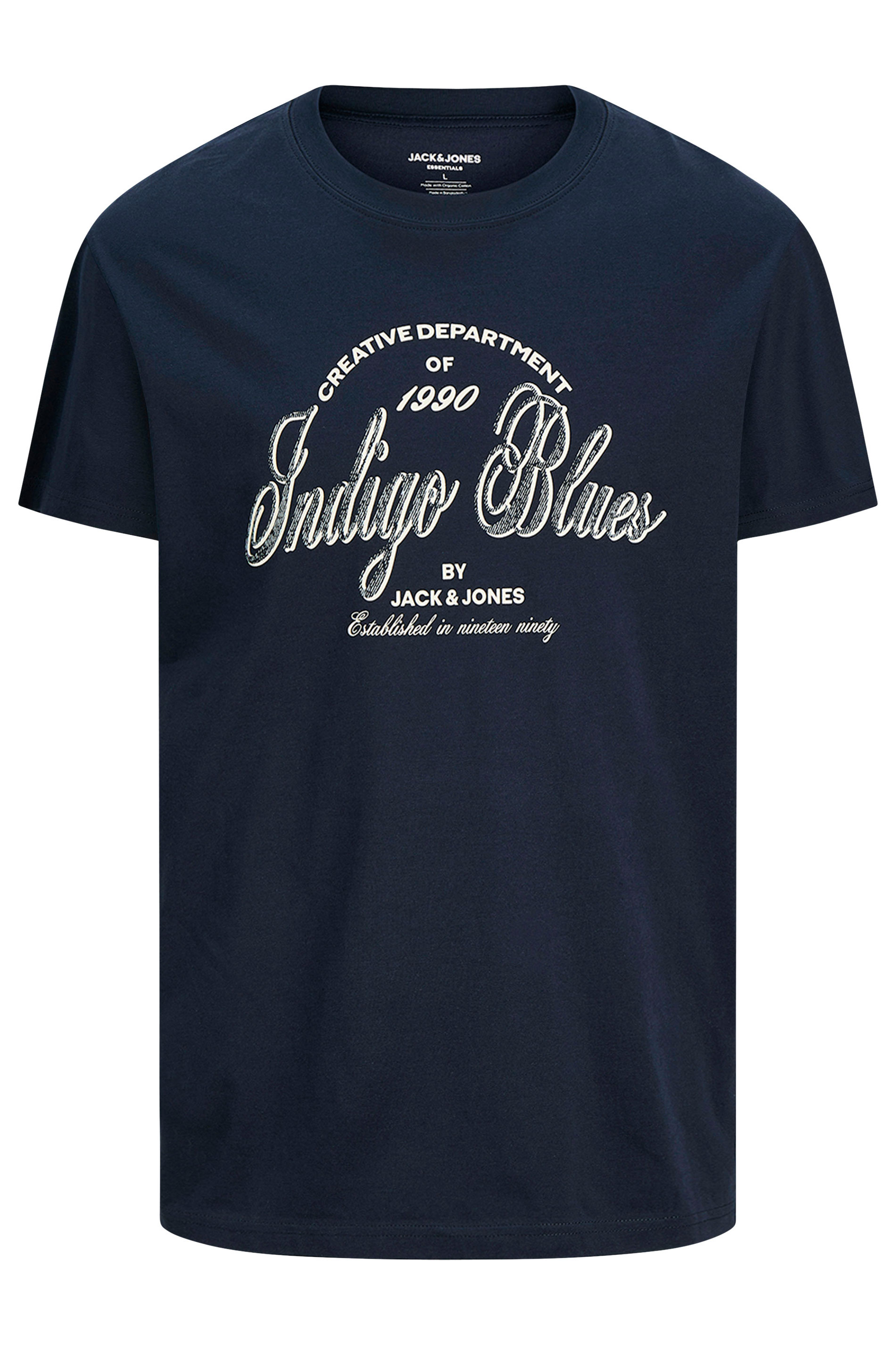 JACK & JONES Big & Tall Navy Blazer Blue Graphic T-Shirt | BadRhino 2