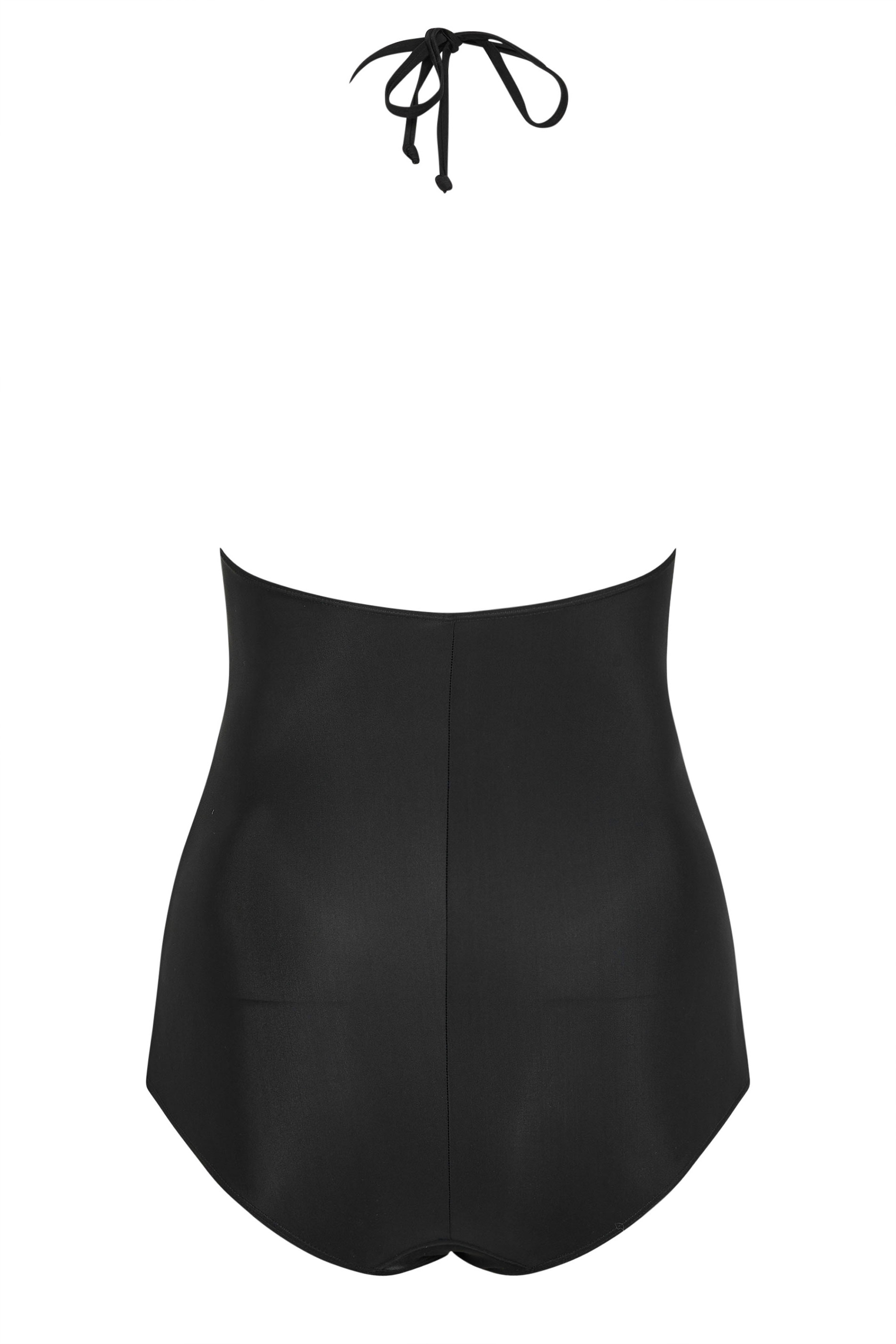 BUMP IT UP MATERNITY Plus Size Black Buckle Halterneck Swimsuit | Yours Clothing 9