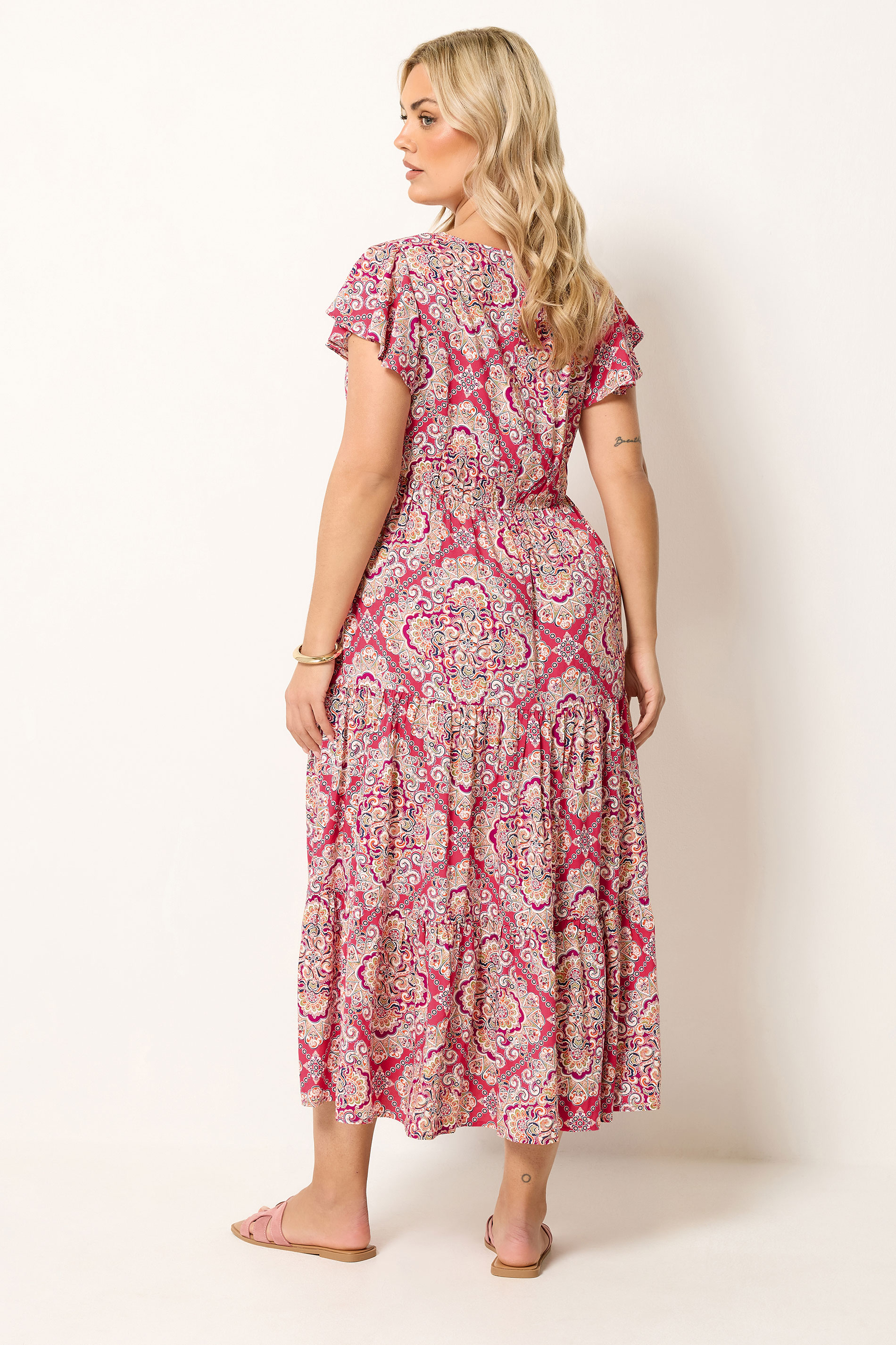 YOURS Plus Size Pink Paisley Print Smock Dress | Yours Clothing 2