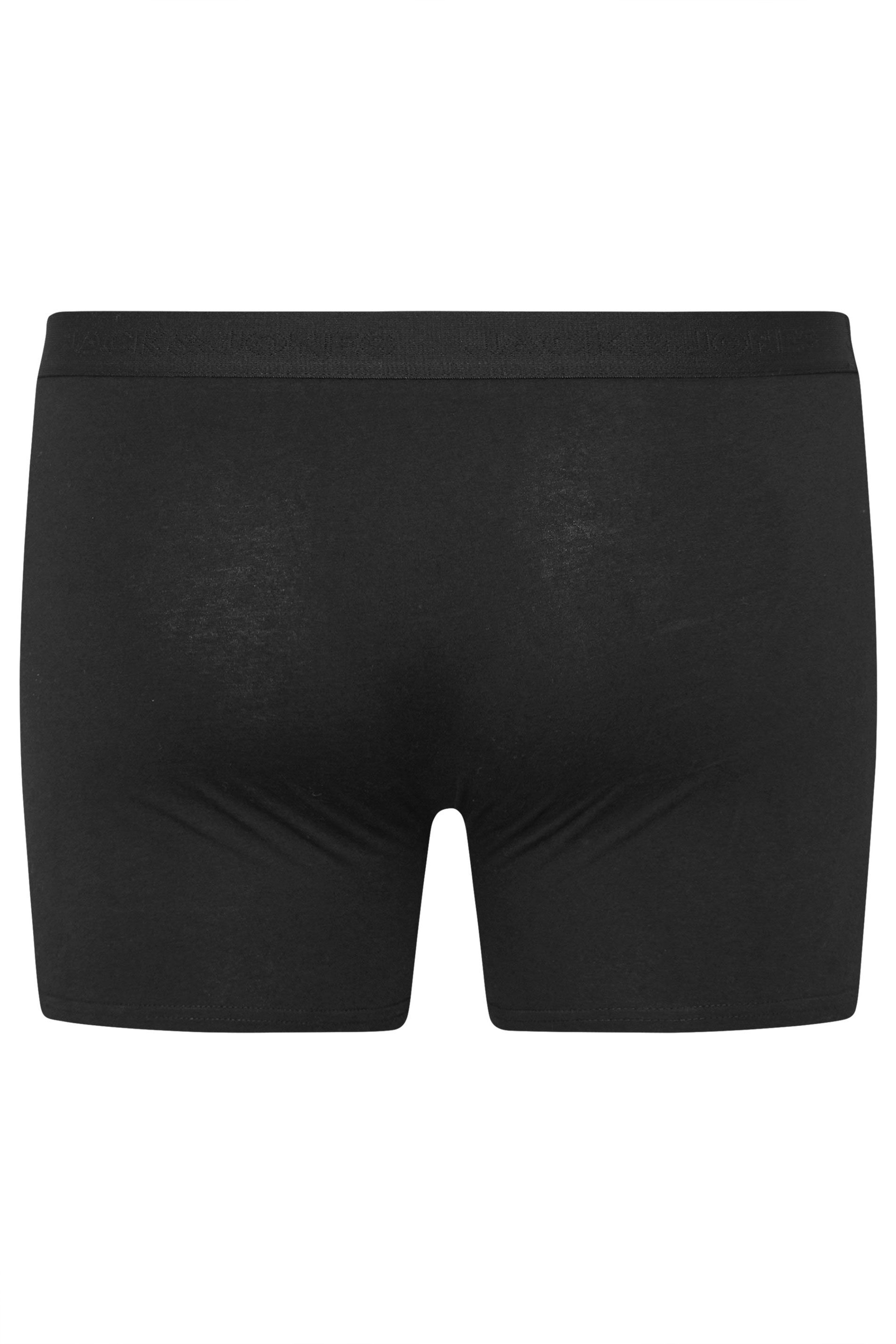 JACK & JONES Big & Tall 5 PACK Tone Black Boxers | BadRhino 7