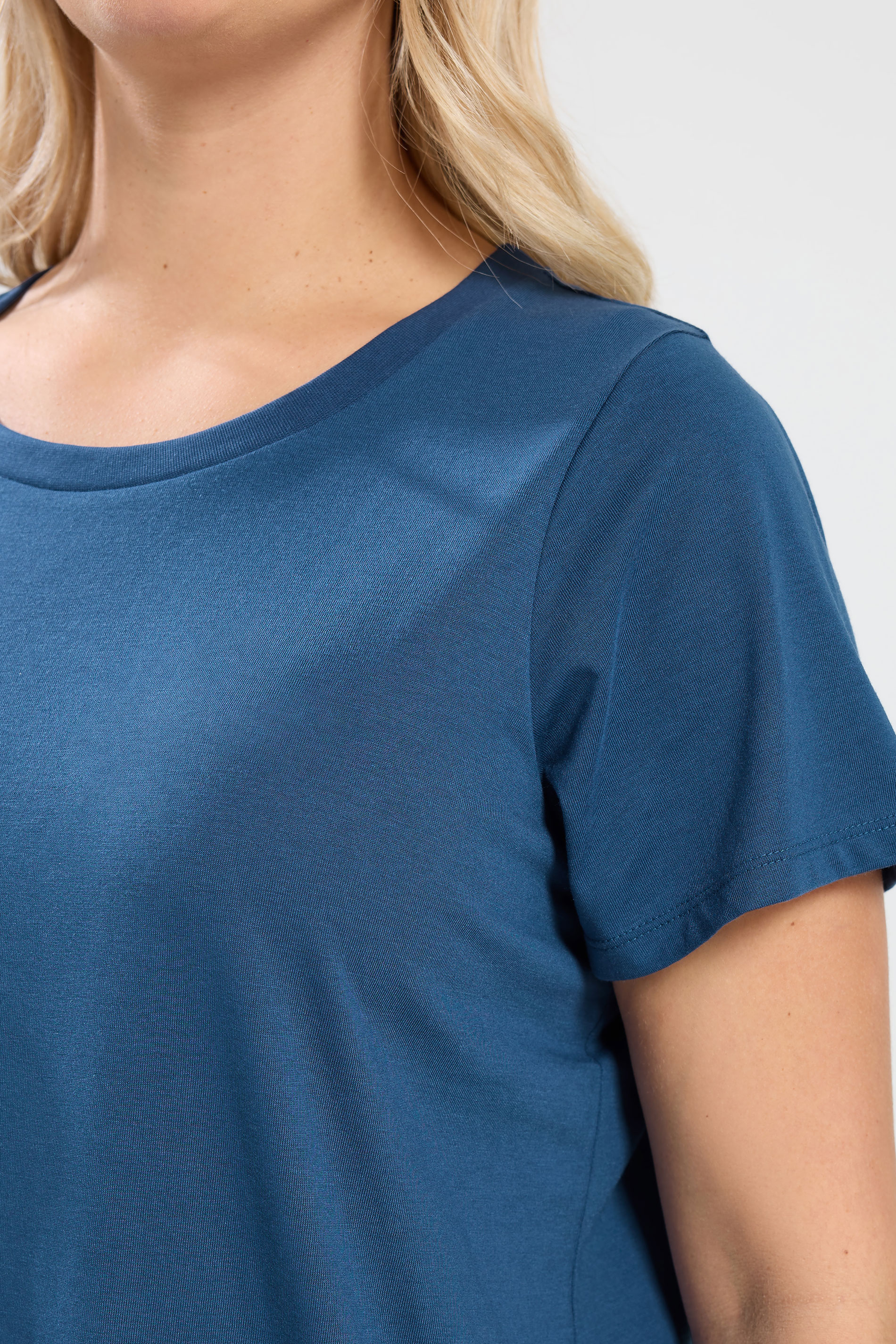 YOURS Plus Size Denim Blue Core T-Shirt | Yours Clothing 4
