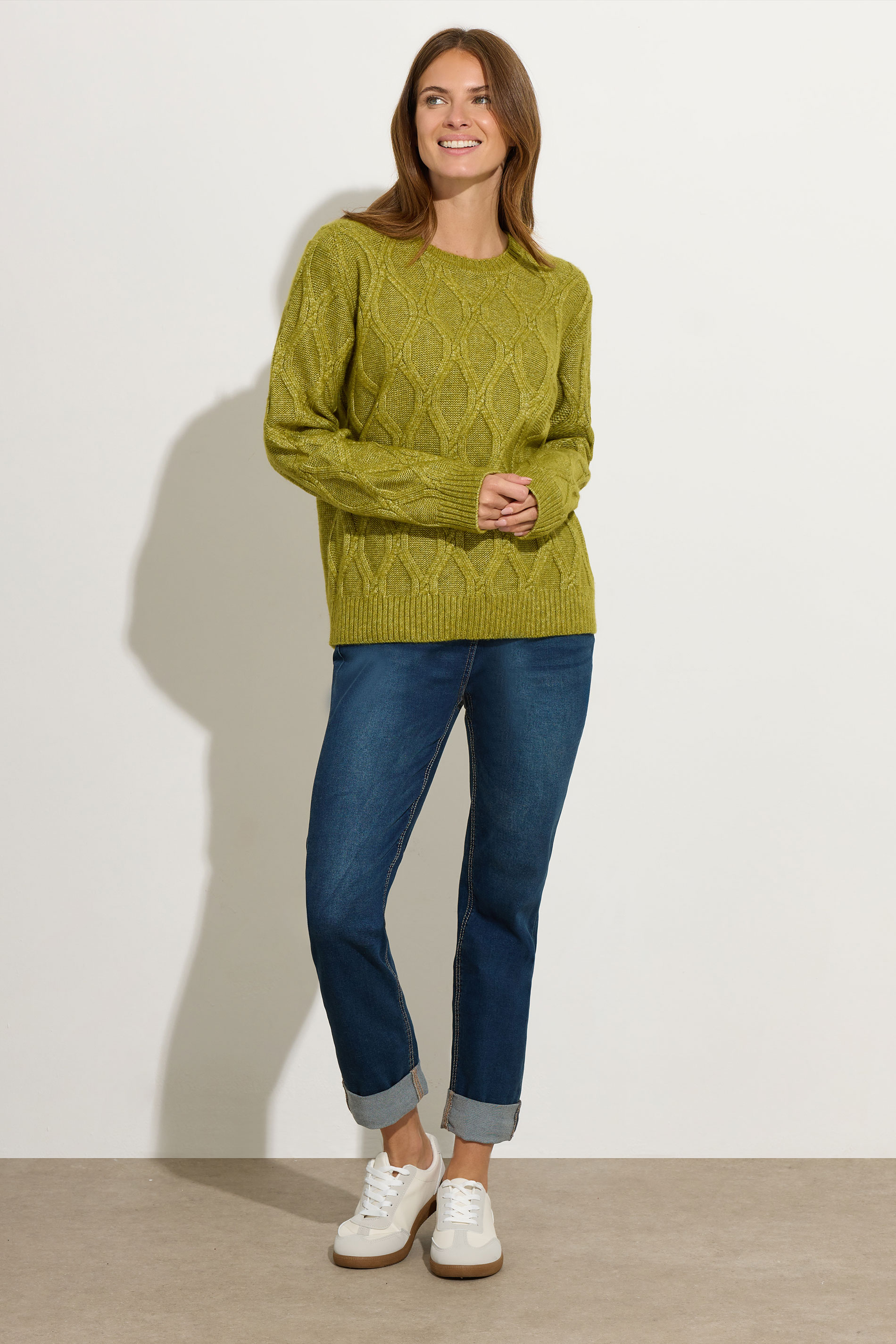 M&Co Fern Green Cable Knit Jumper | M&Co 2