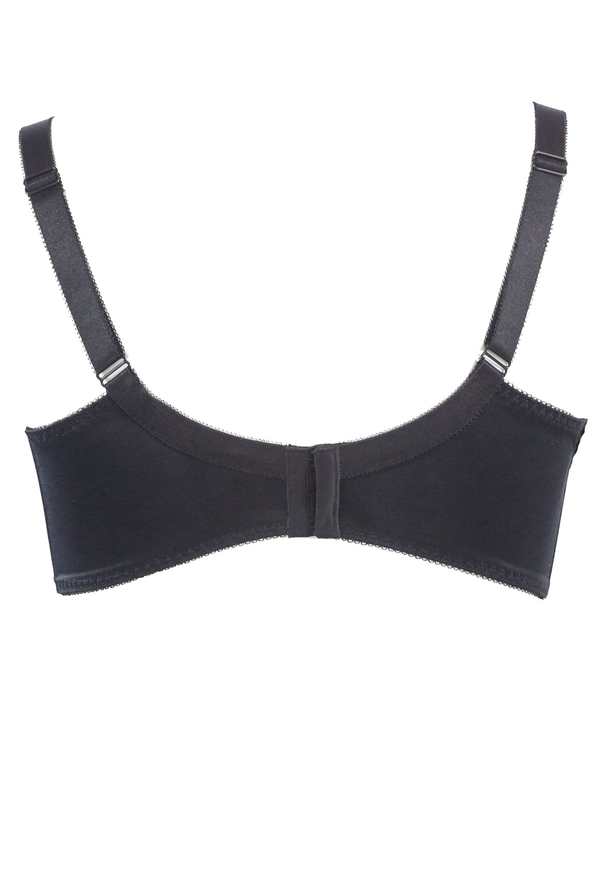 YOURS Plus Size Black Cotton Lace Trim Non-Padded Non-Wired Bralette | Yours Clothing 2