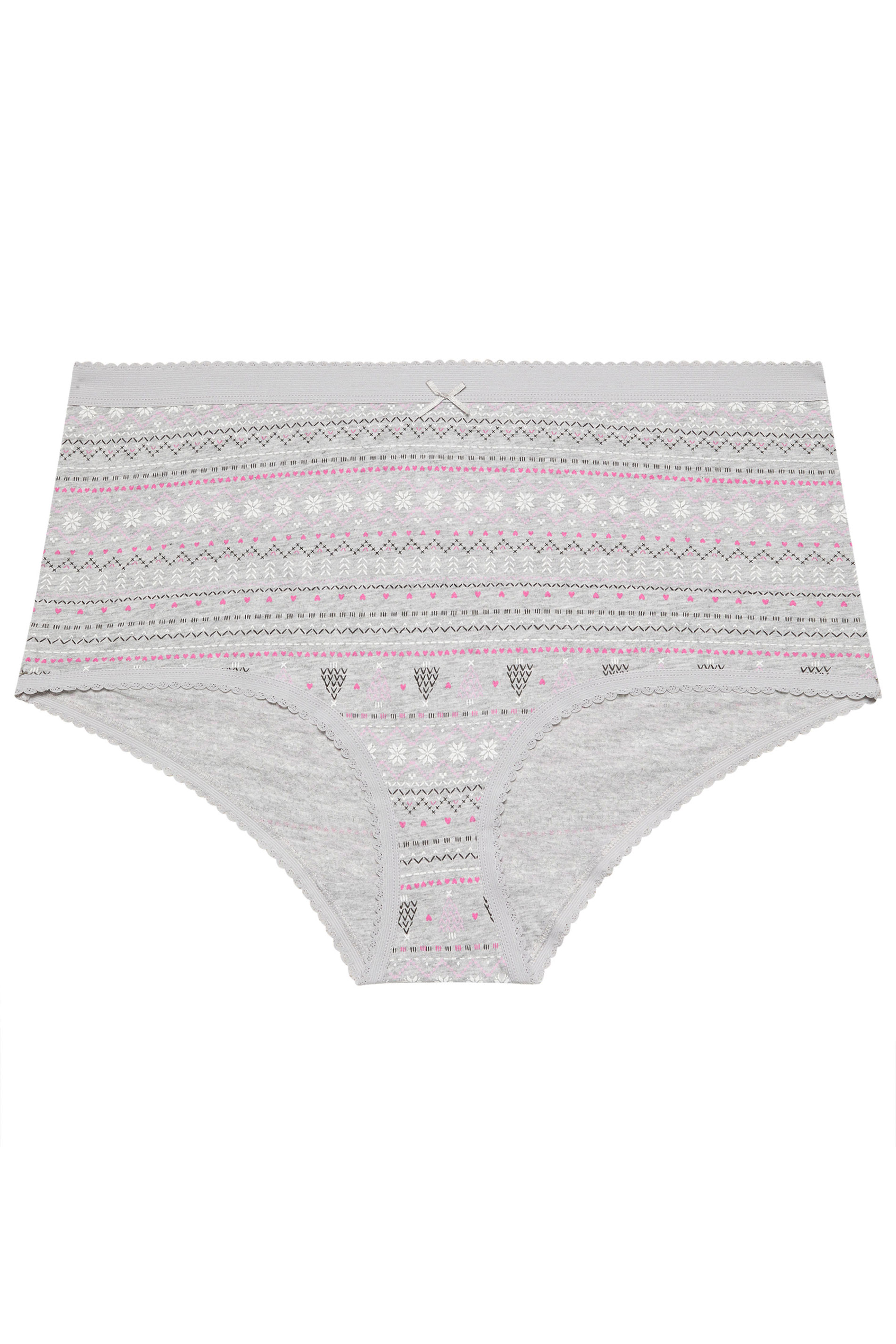 YOURSET 5 PACK Plus Size Grey Fairisle Full Briefs | Yours Clothing 8