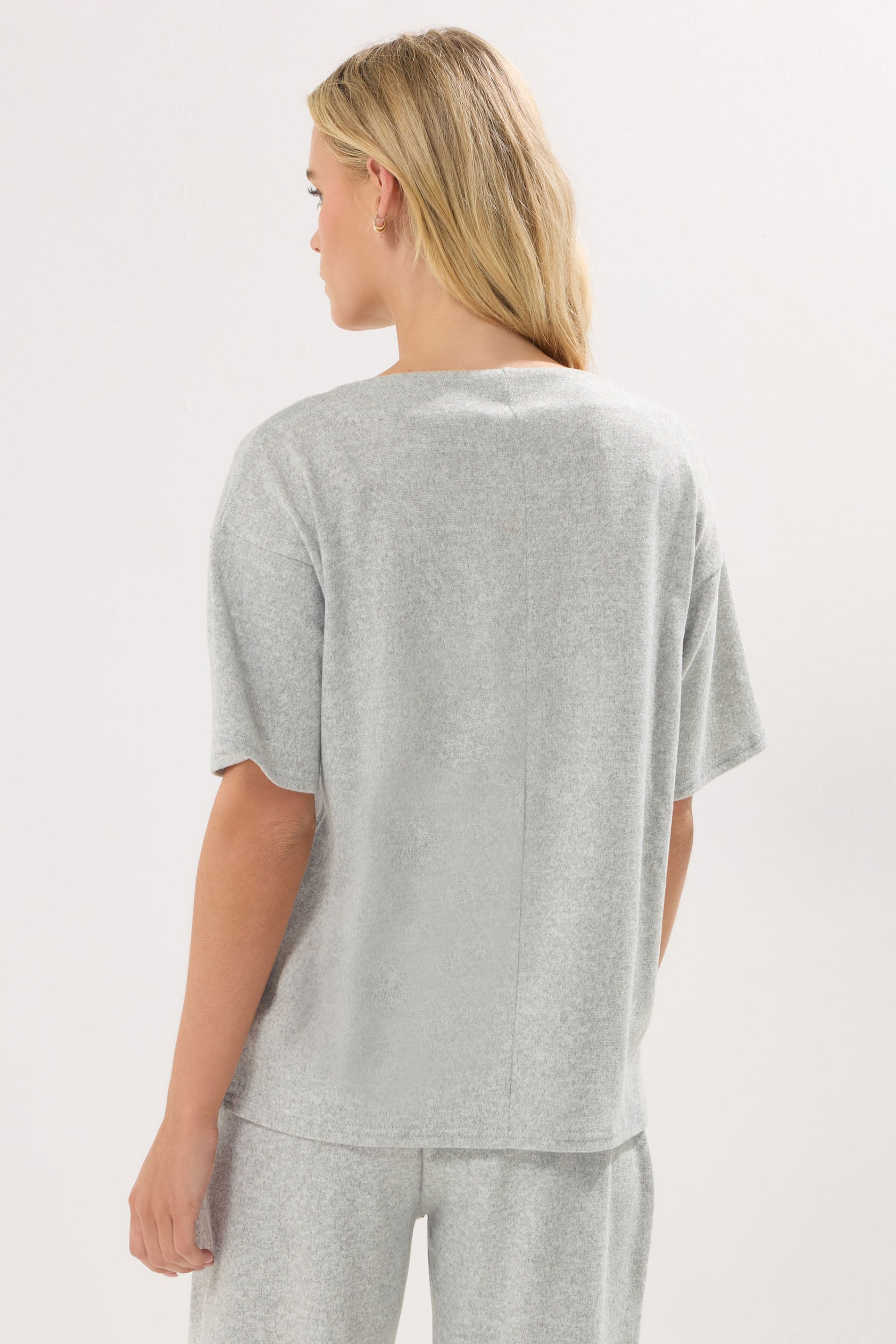 PixieGirl Petite Women's Grey Marl Soft Touch Short Sleeve Top | PixieGirl 2
