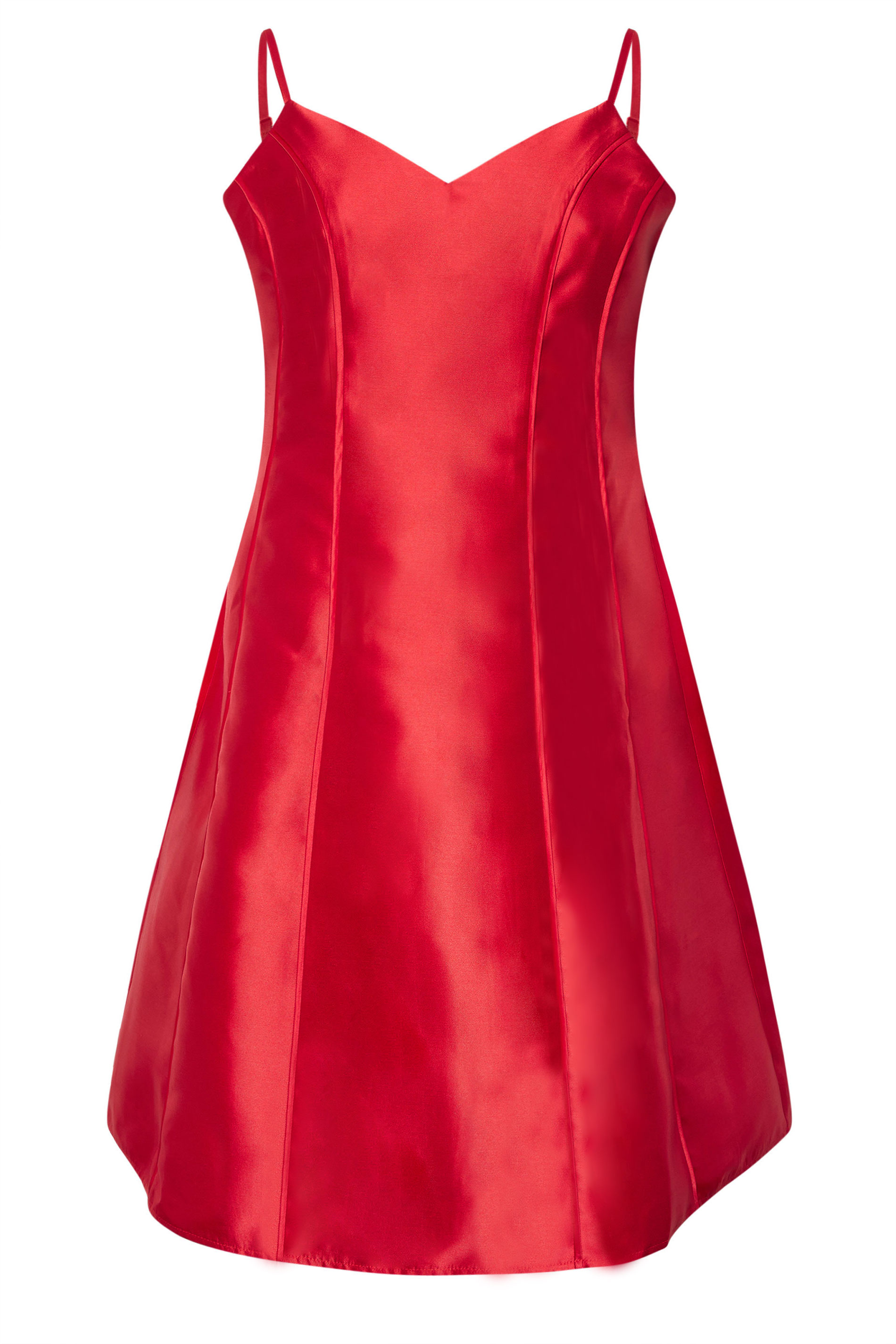YOURS LONDON Plus Size Red Satin Twill Corset Dress | Yours Clothing 6