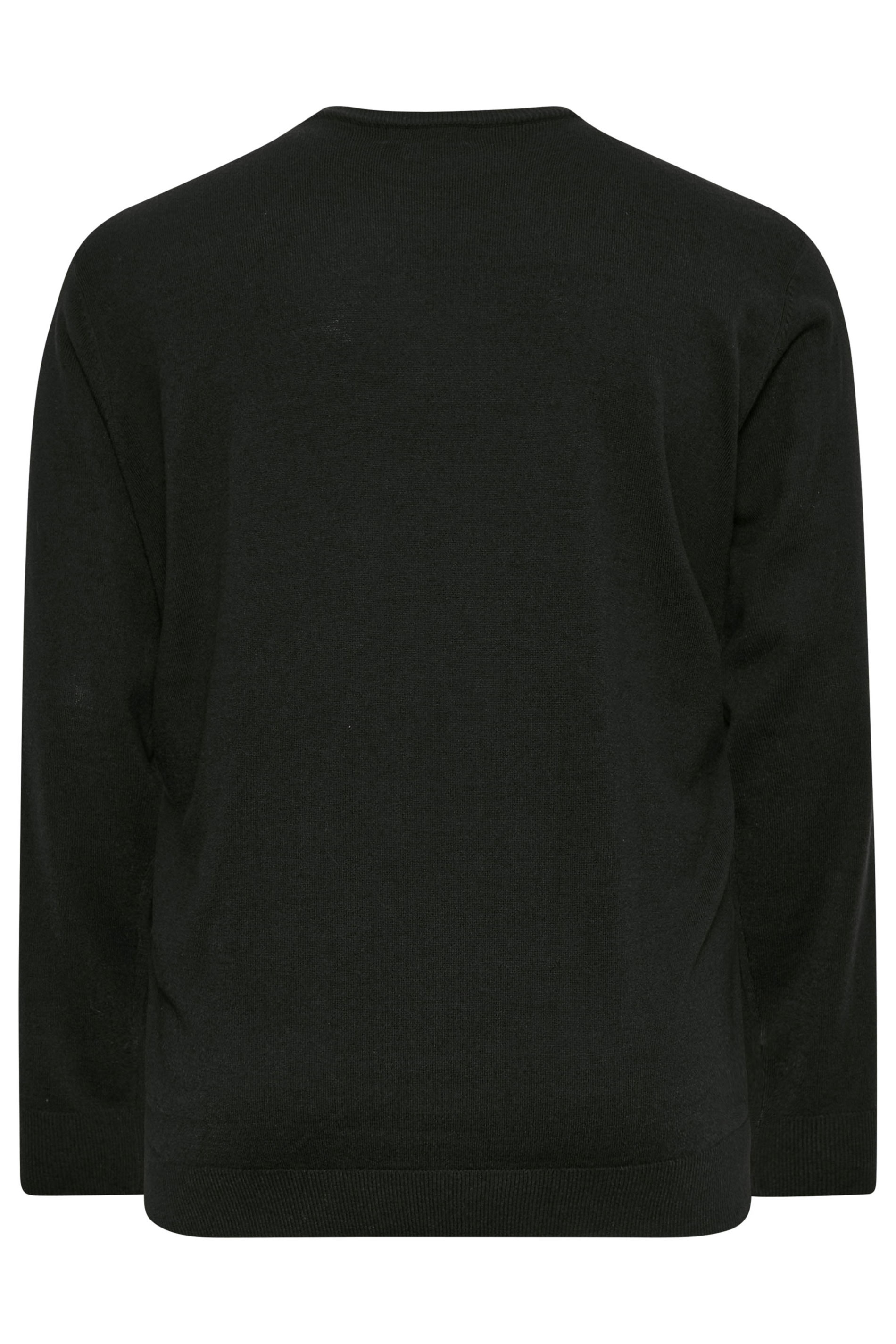 BadRhino Big & Tall Black Crew Neck Knitted Jumper | BadRhino 4