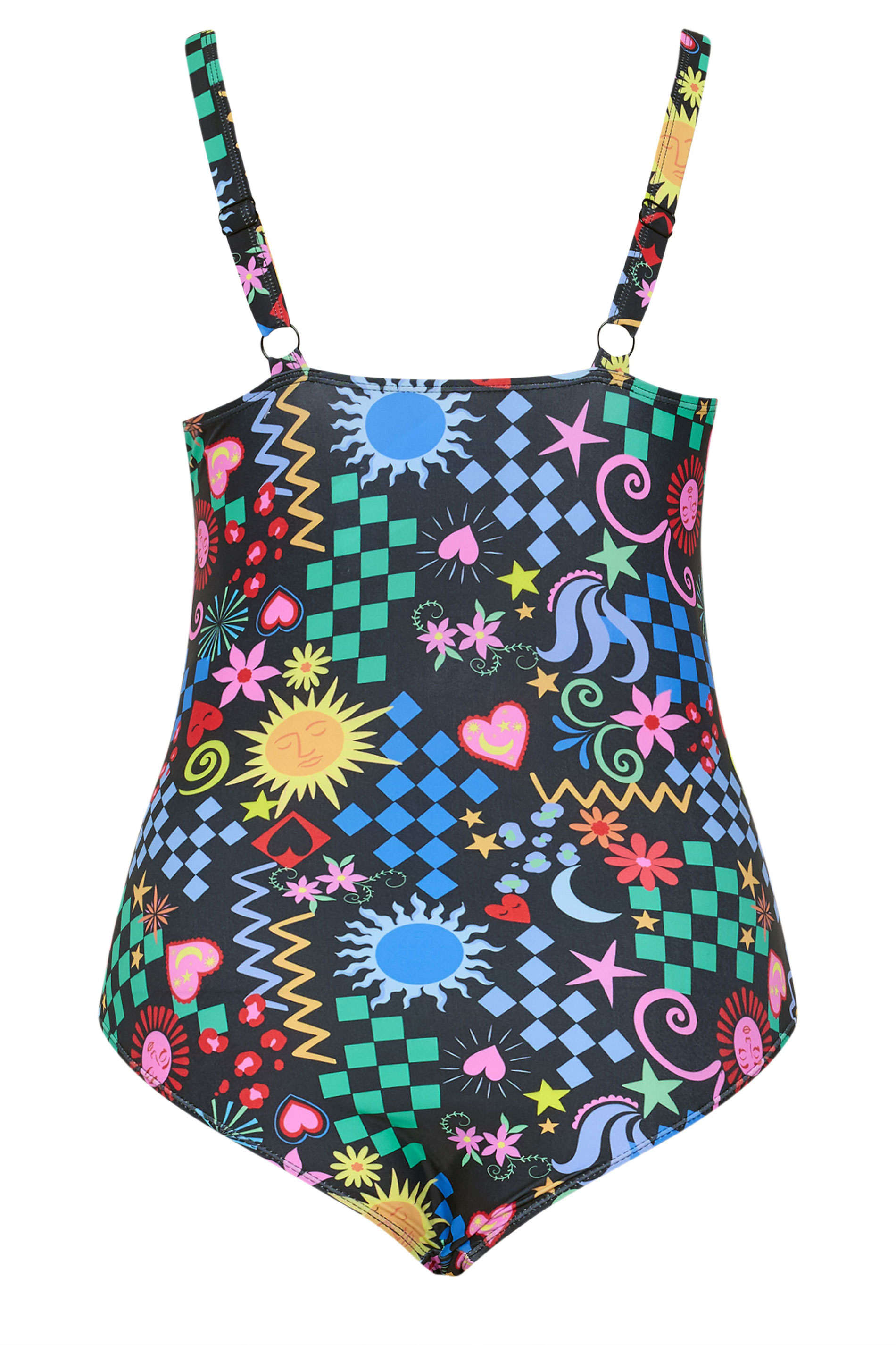 LIMITED COLLECTION Plus Size Black Mixed Print Swimsuit | Yours Clothing 7