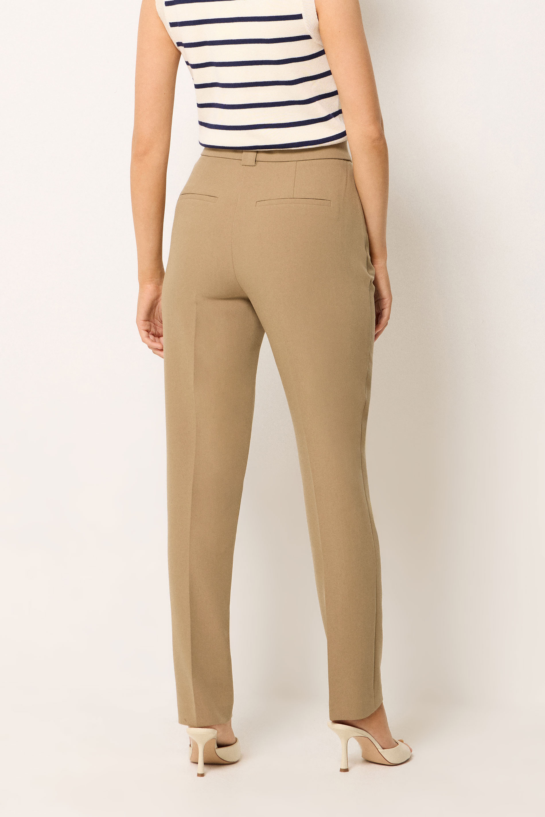 STAR Natural Brown Tailored Straight Leg Trousers | StarByJM 4