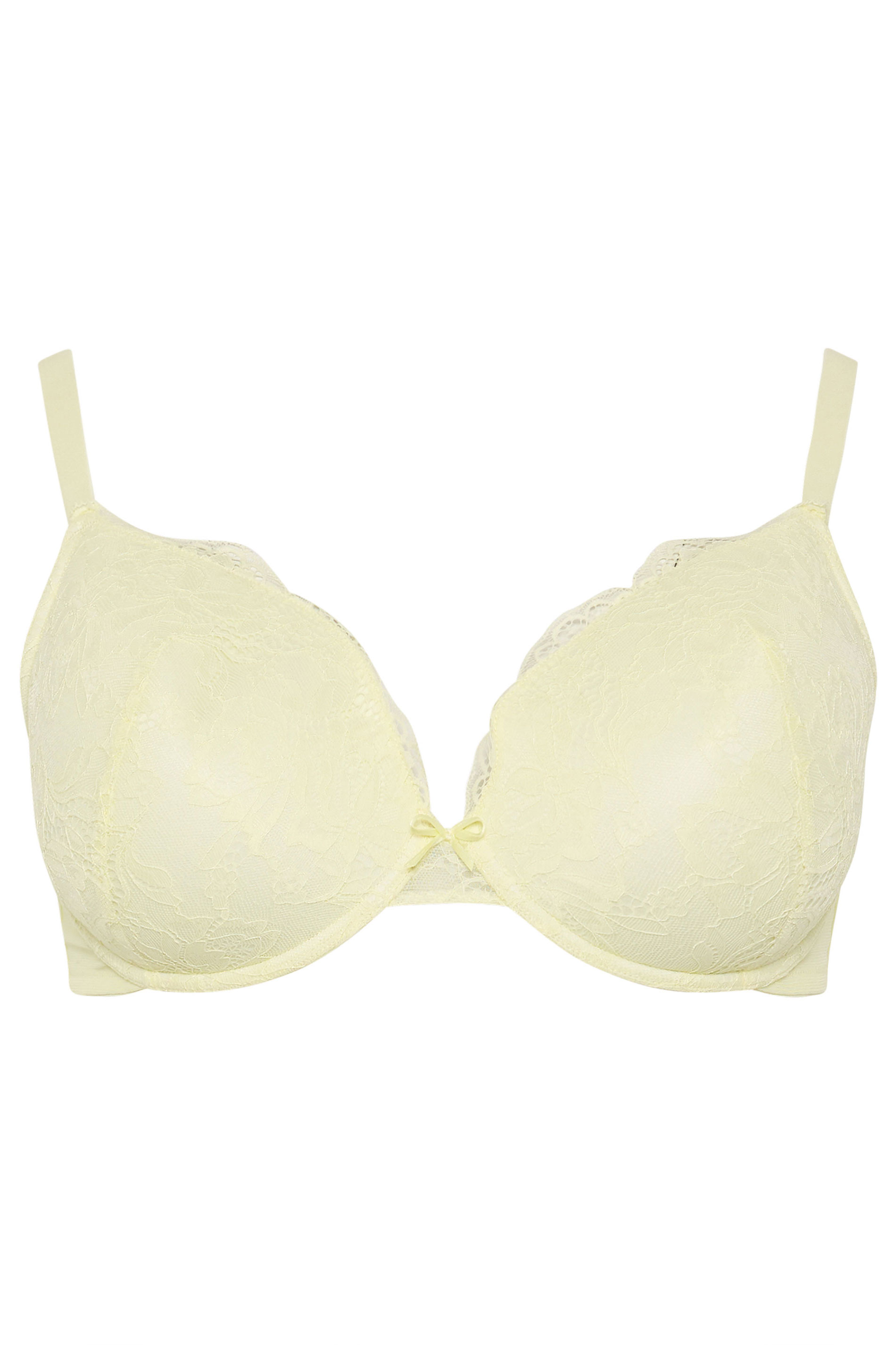 YOURSET 2 PACK Plus Size Yellow Lace T-Shirt Bras | Yours Clothing 9