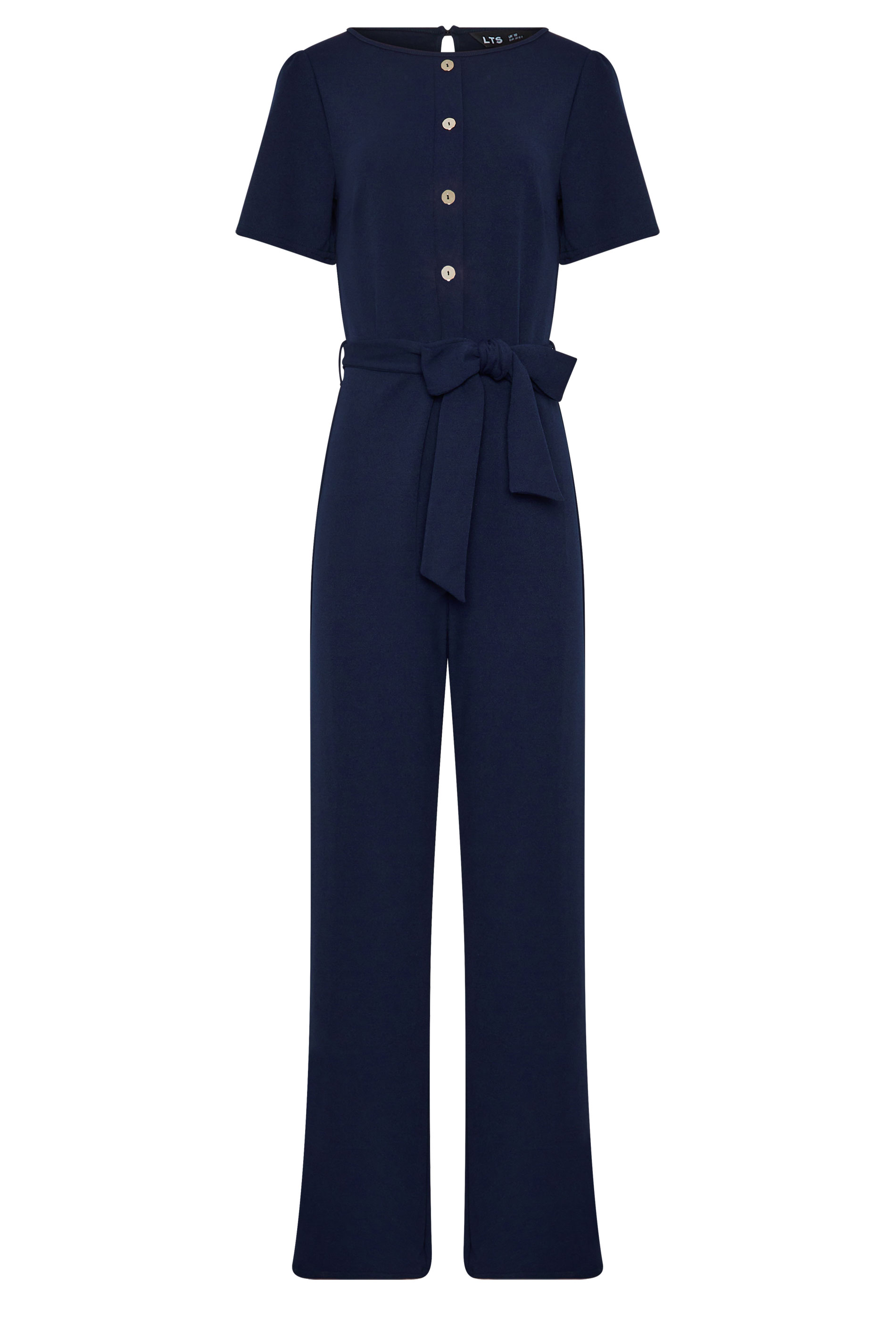LTS Tall Women's Navy Blue Scuba Button Front Jumpsuit | Long Tall Sally 5