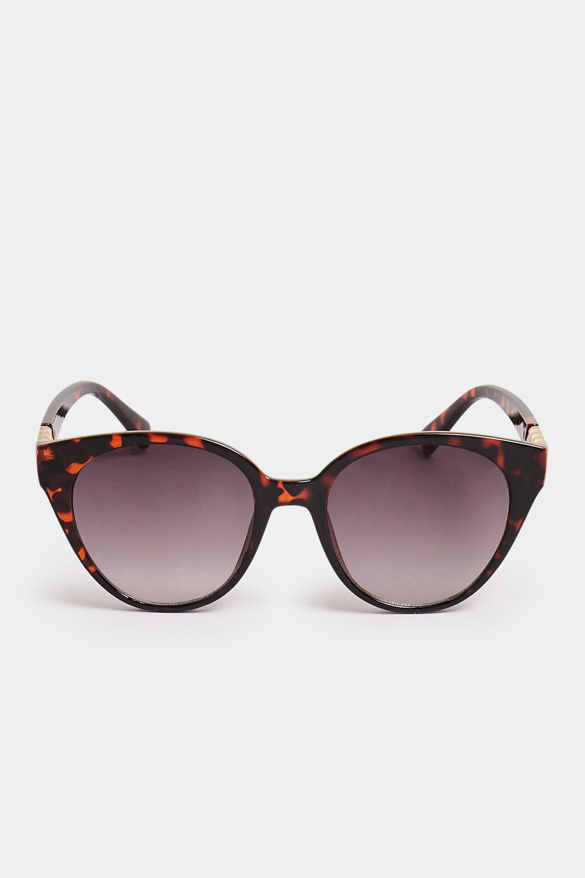 Brown Tortoiseshell Chain Arm Detail Sunglasses | Yours Clothing 2