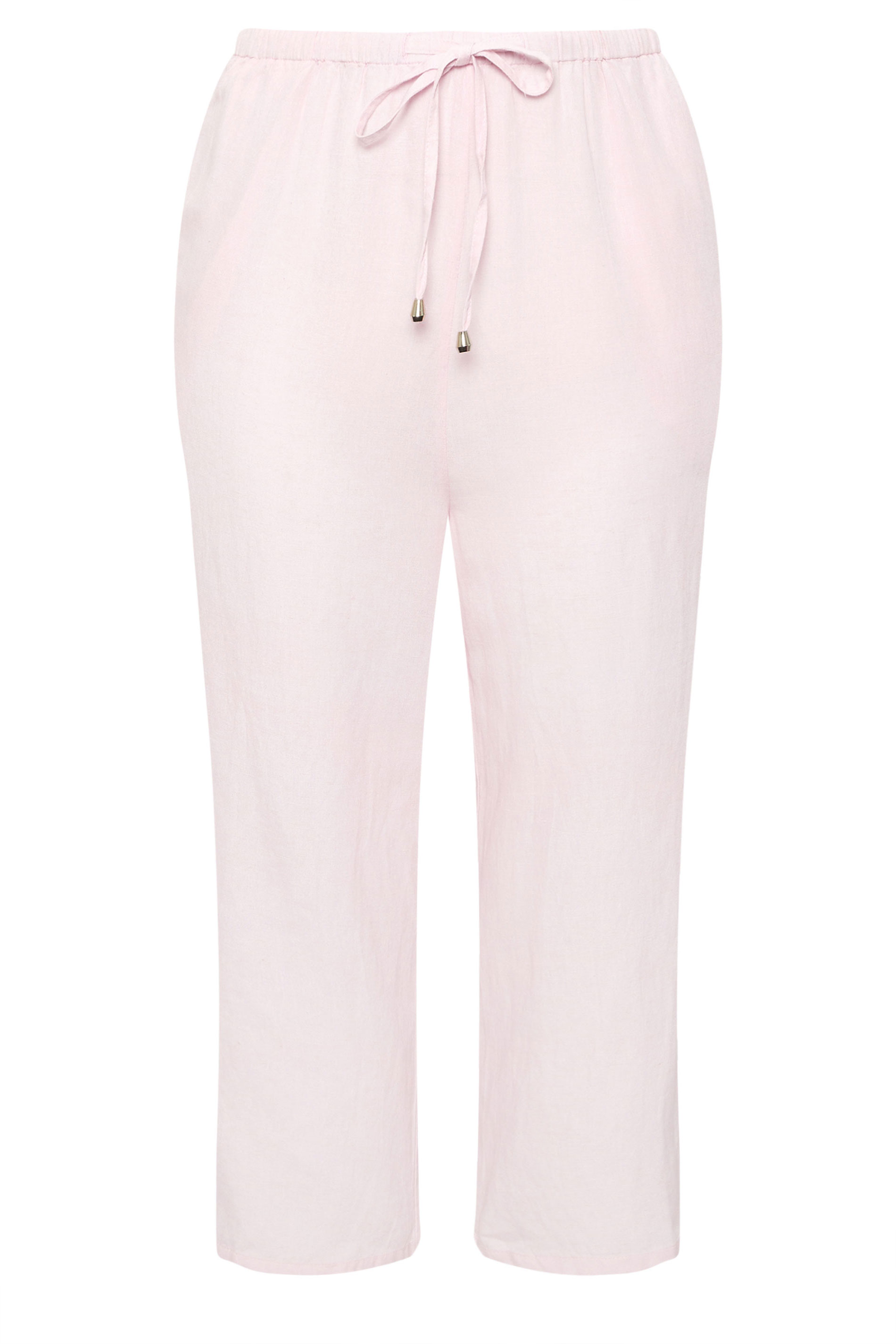 YOURS Plus Size Light Pink Wide Leg Linen Culottes | Yours Clothing 5