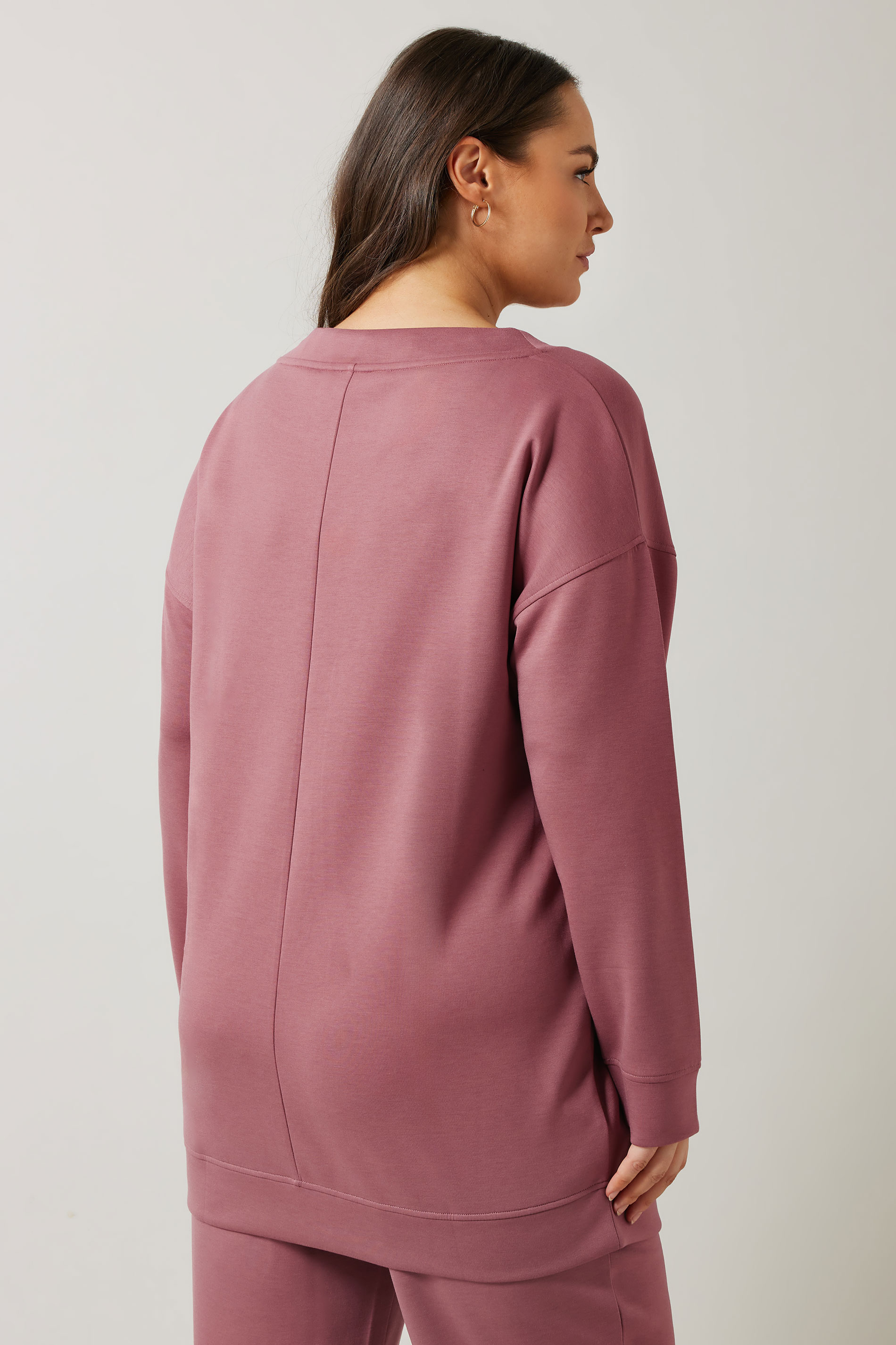 EVANS Plus Size Pink Luxe Zip Detail Sweatshirt | Evans  2