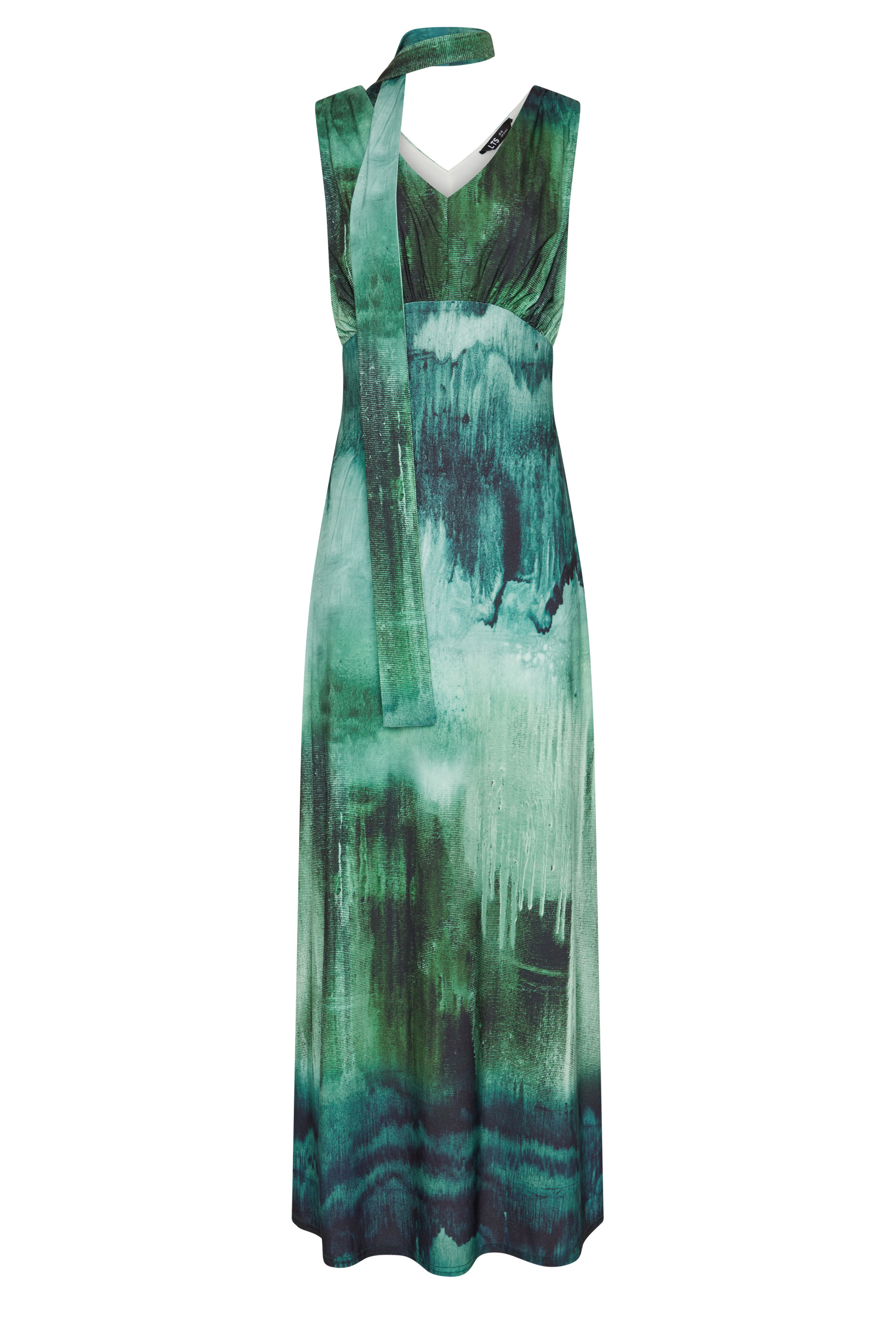 LTS Tall Women's  Teal Green Abstract Scarf Detail Maxi Dress | Long Tall Sally 5