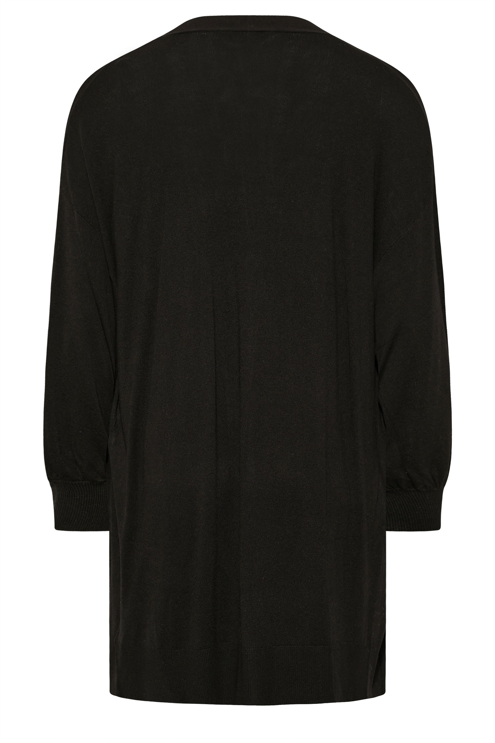 Plus Size Curve Black Balloon Sleeve Fine Knit Cardigan | Yours Clothing 7