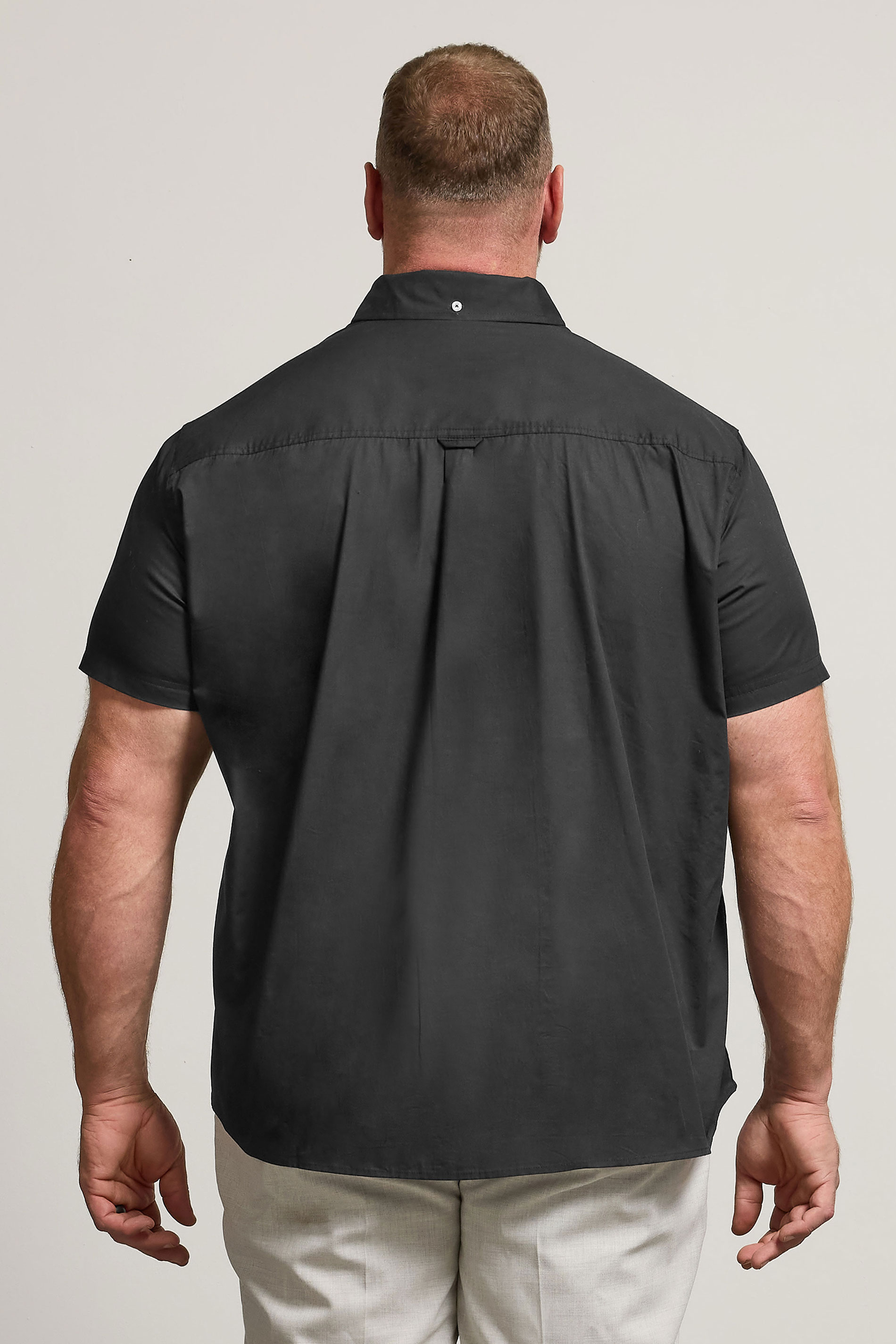 BadRhino Black Cotton Poplin Short Sleeve Shirt | BadRhino 2