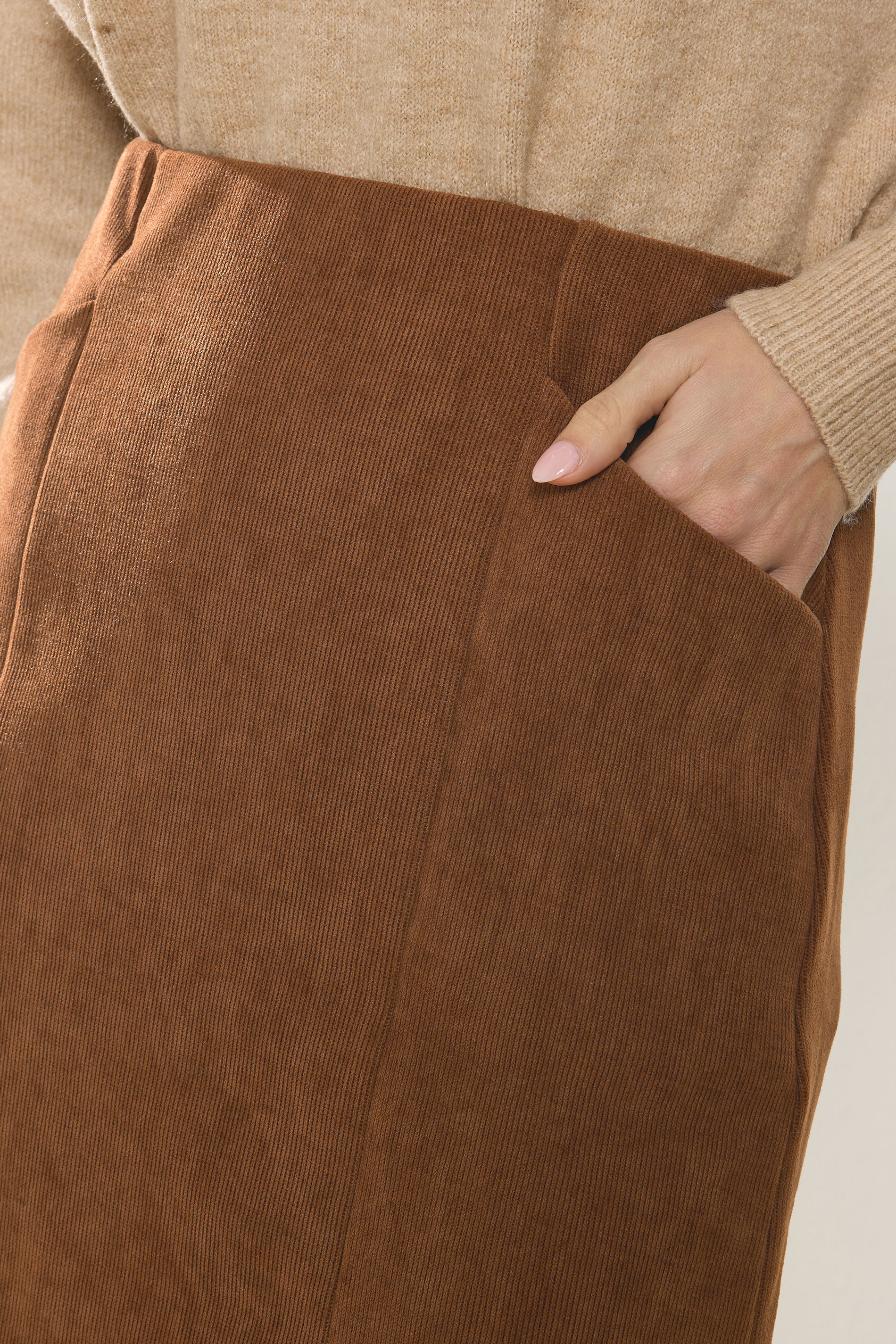 M&Co Tan Brown Cord Mini Skirt | M&Co  4