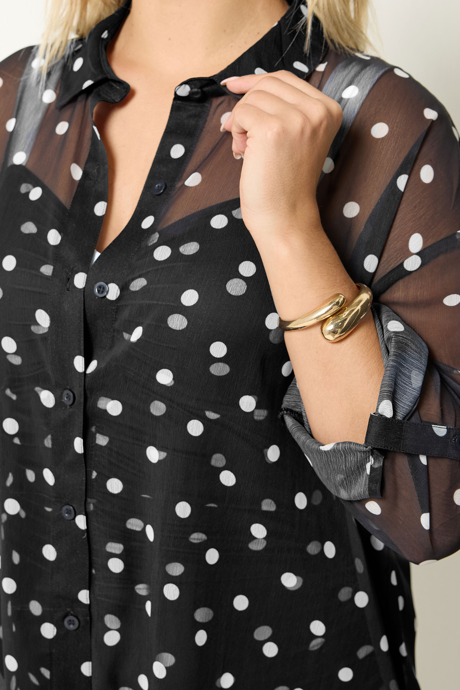 YOURS Plus Size Black Polka Dot Cover Up | Yours Clothing 4