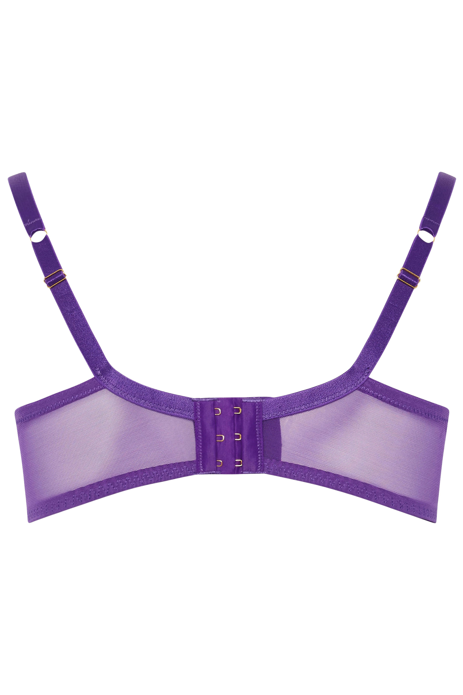 YOURS Plus Size Purple Swirl Lace Strap Detail Underwired Bra | Yours Clothing  6