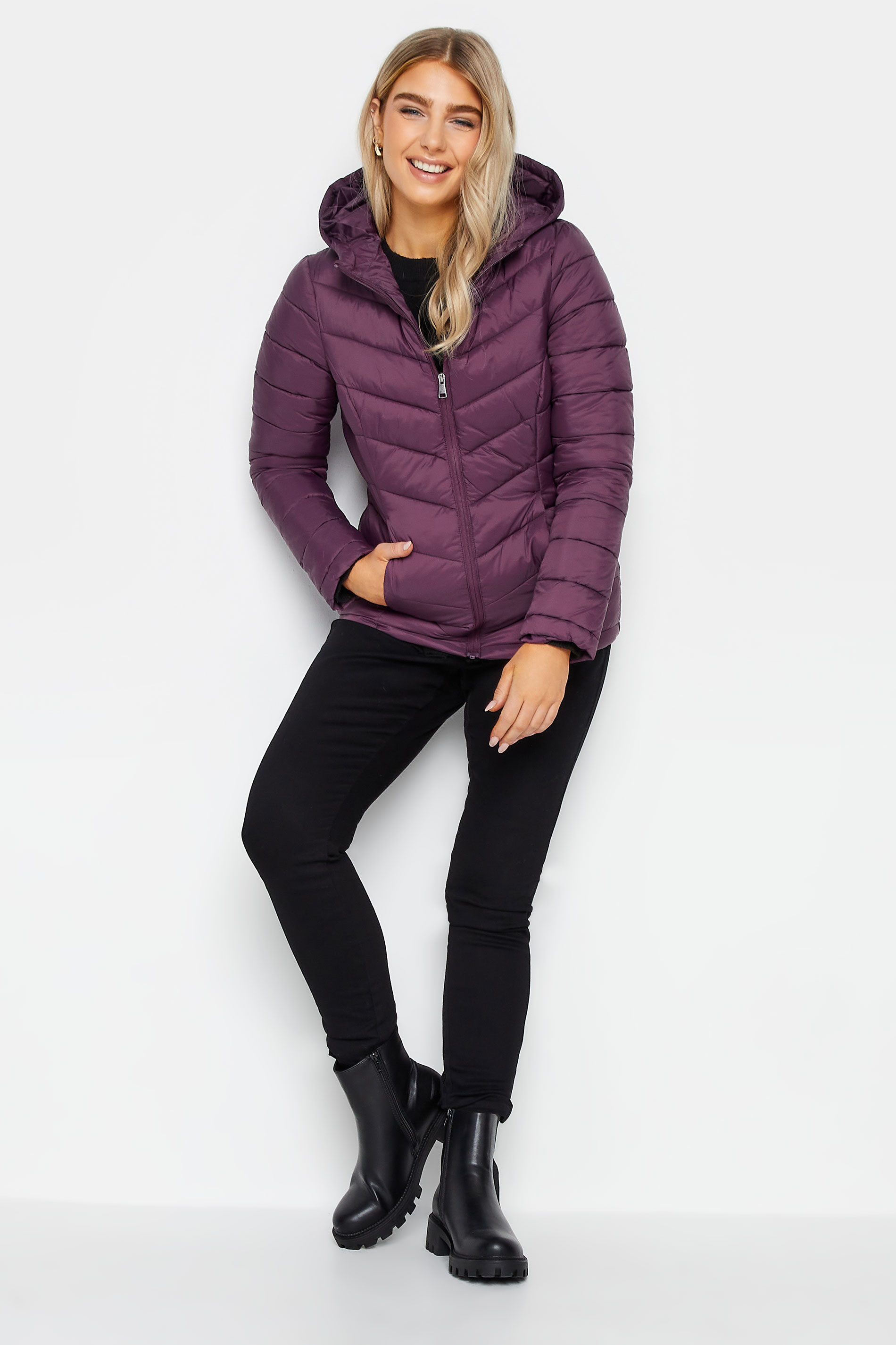 M&Co Purple Quilted Puffer Jacket | M&Co 2