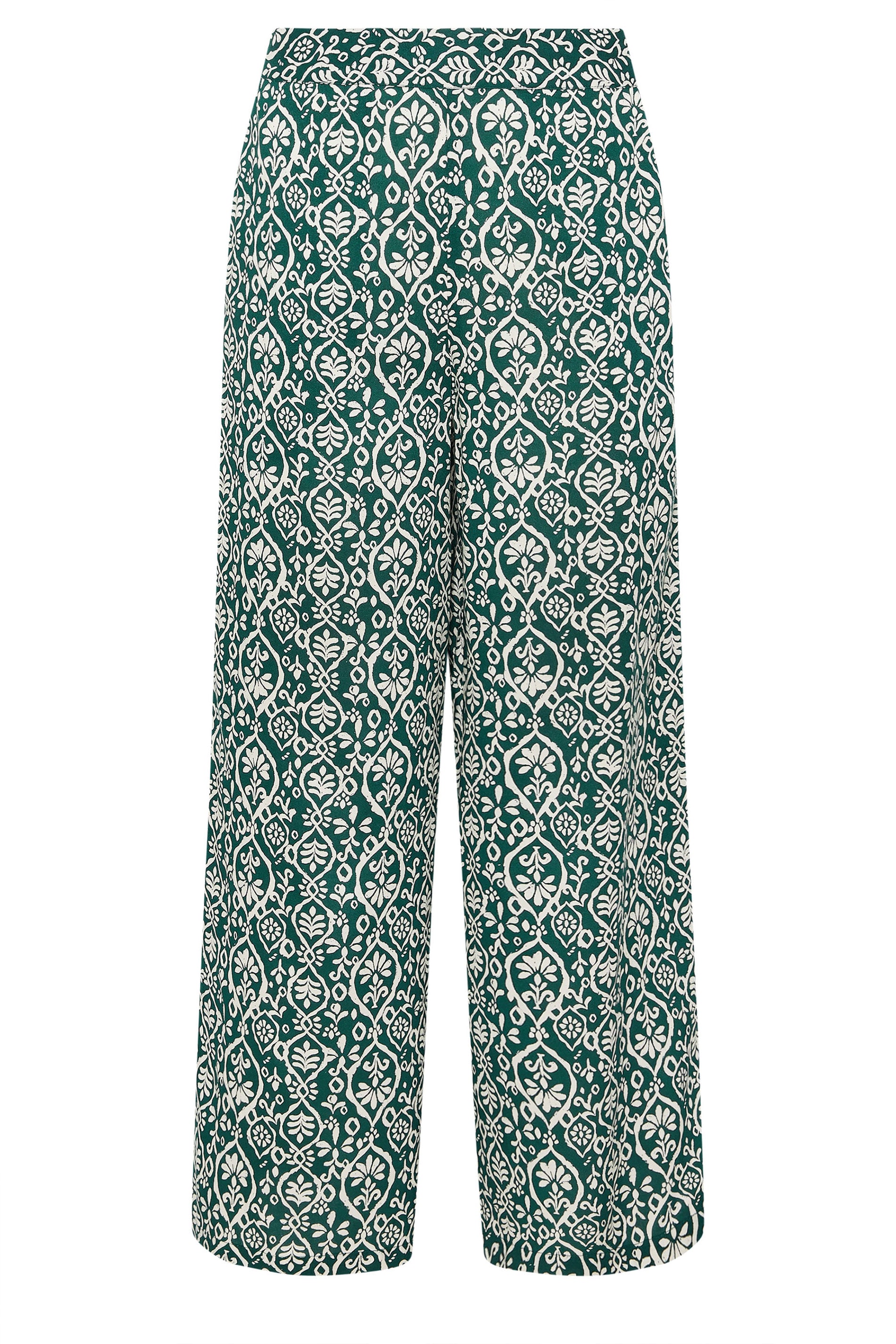 M&Co Green Abstract Print Wide Leg Trousers | M&Co 6