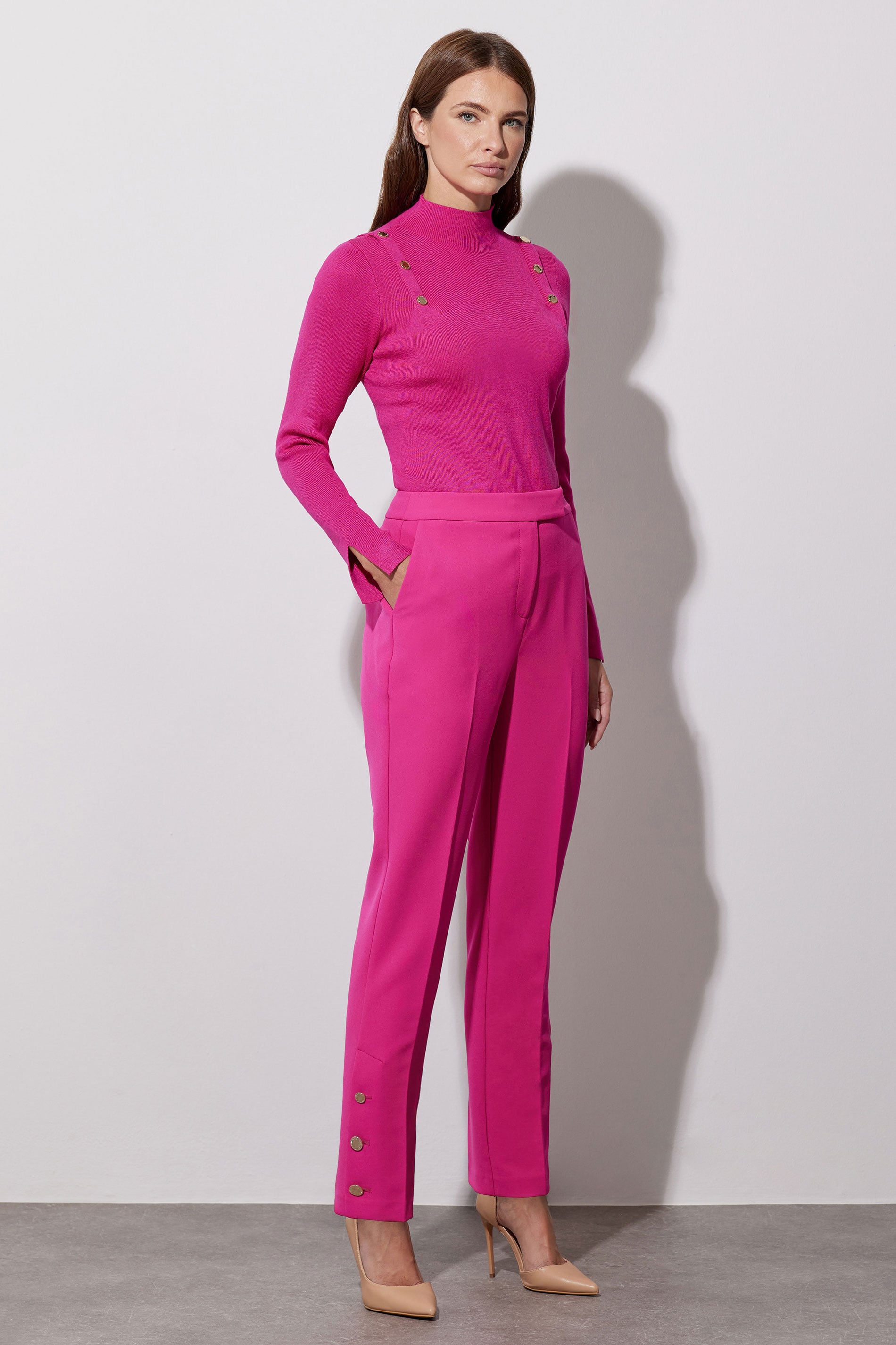 STAR Hot Pink Button Detail Knitted Jumper | StarByJM 1