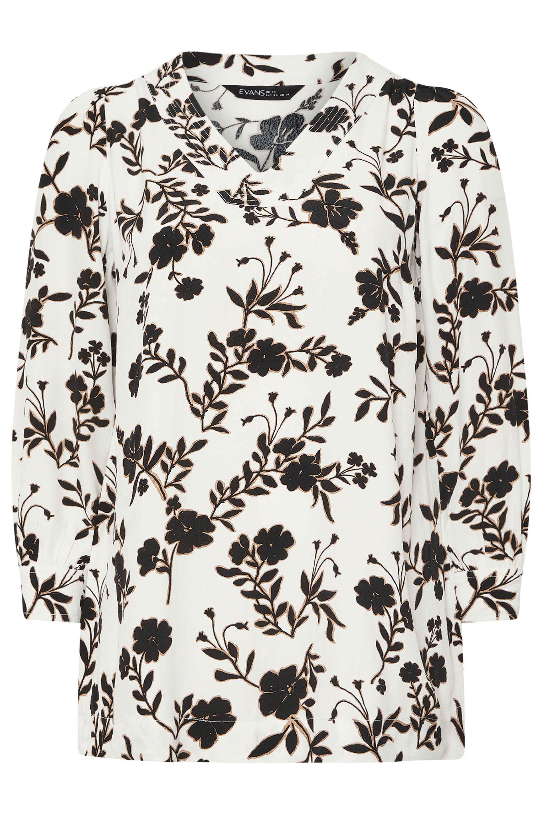 EVANS Plus Size White Floral Stitch Detail Blouse | Evans 6