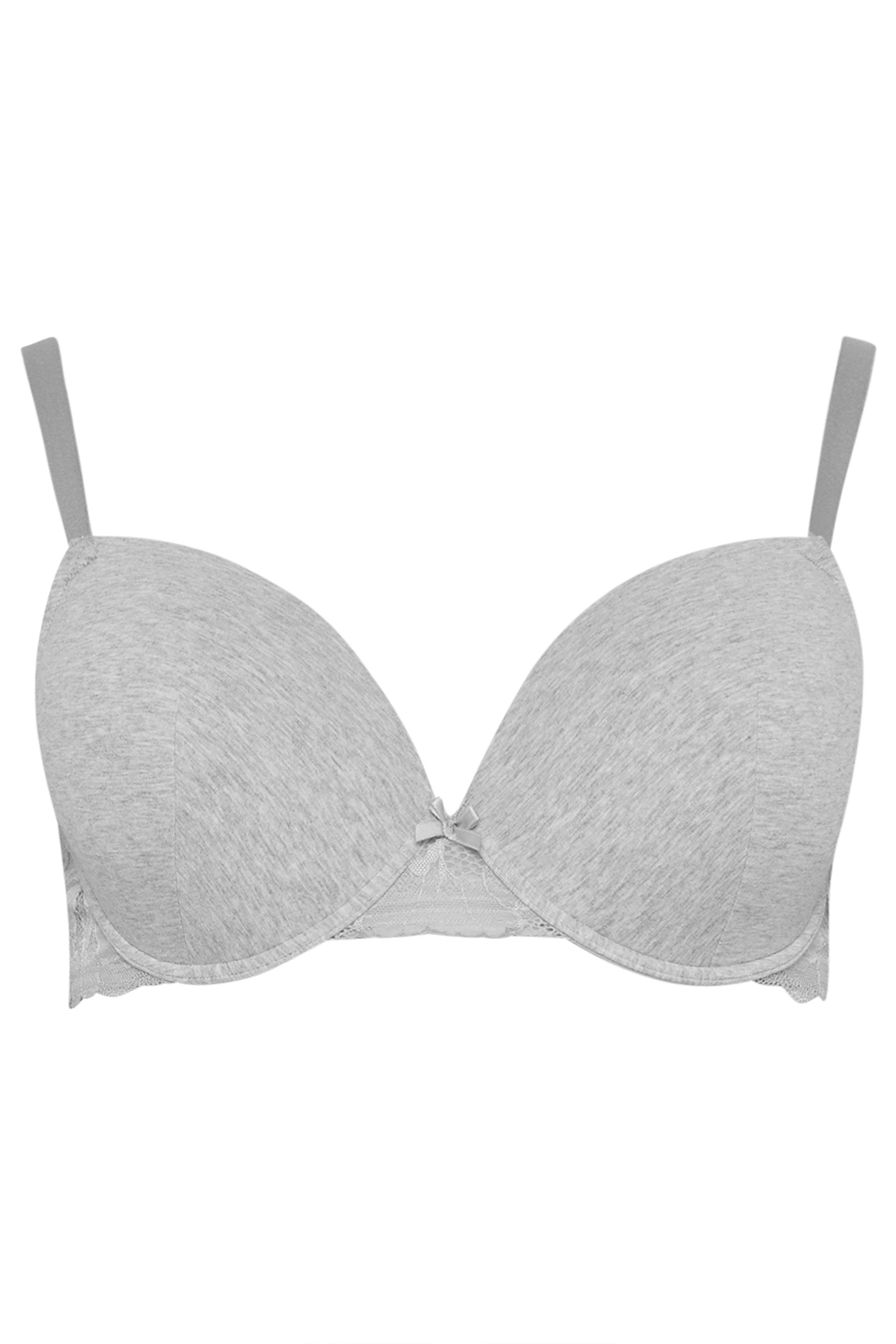 YOURSET 2 PACK Plus Size Pink & Grey Padded Underwired Bras | Yours Clothing 10