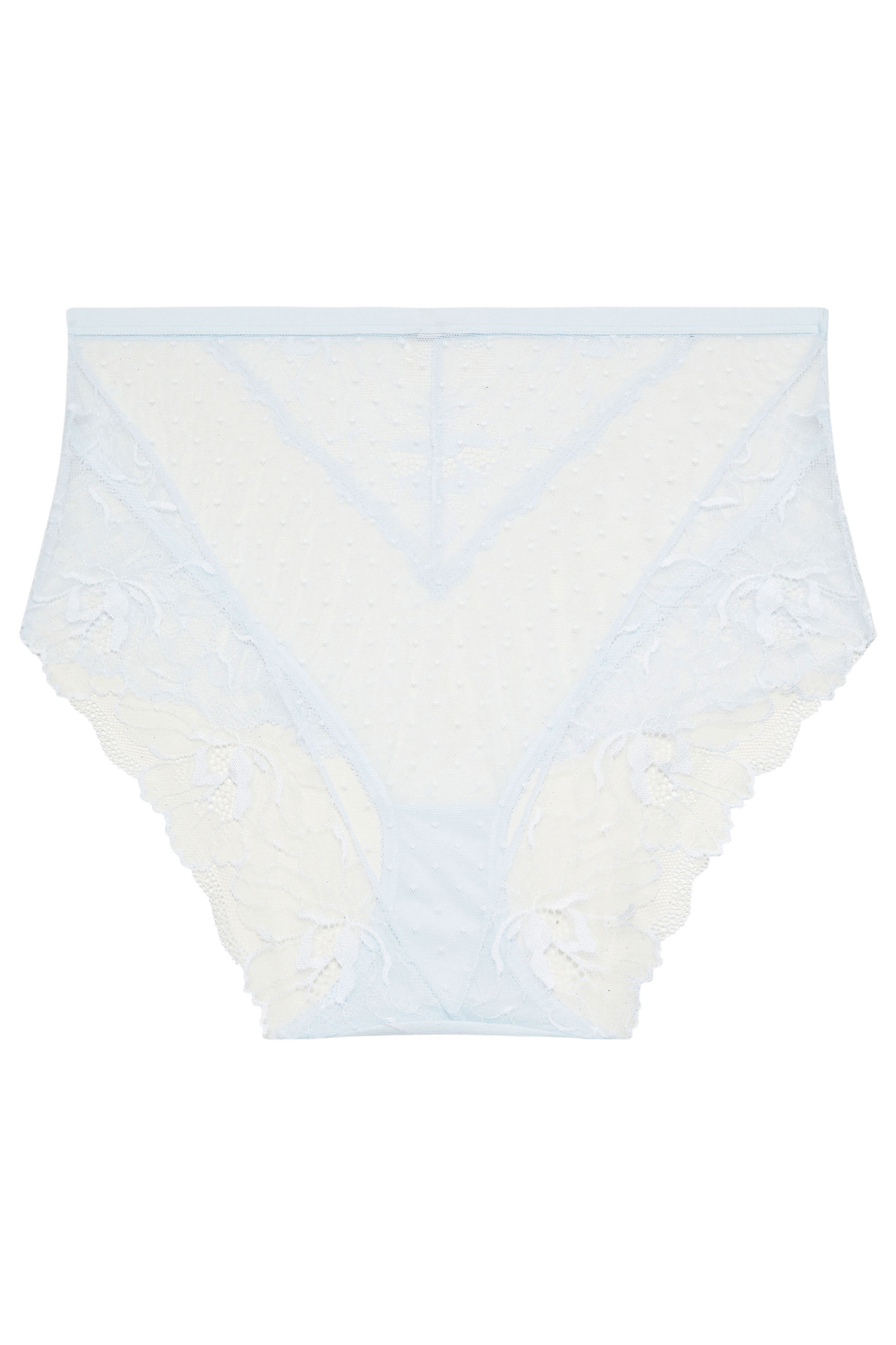 YOURS Plus Size Light Blue Floral Lace Brazilian Briefs | Yours Clothing 6