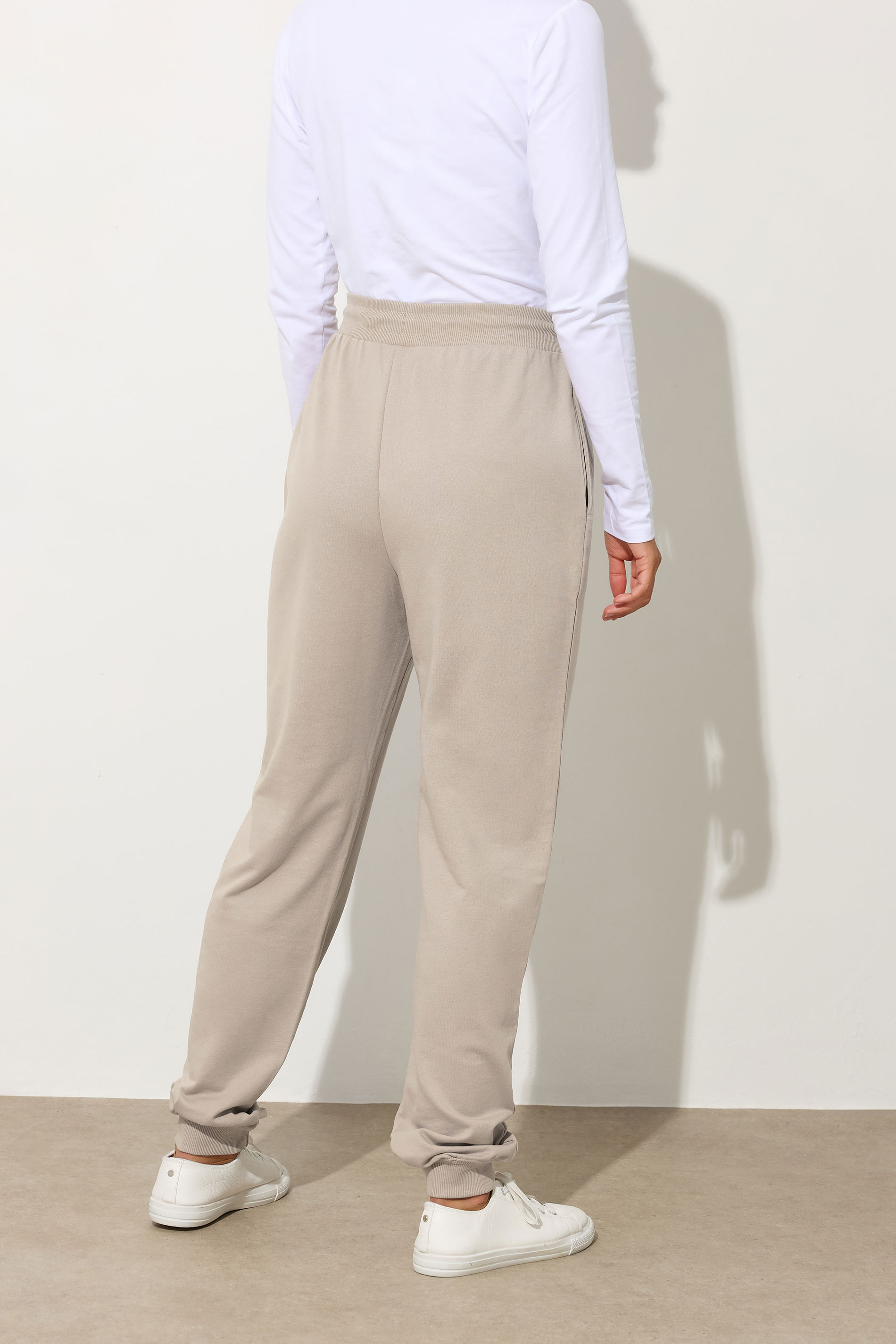 LTS Tall Stone Brown Cuffed Drawstring Joggers | Long Tall Sally  4