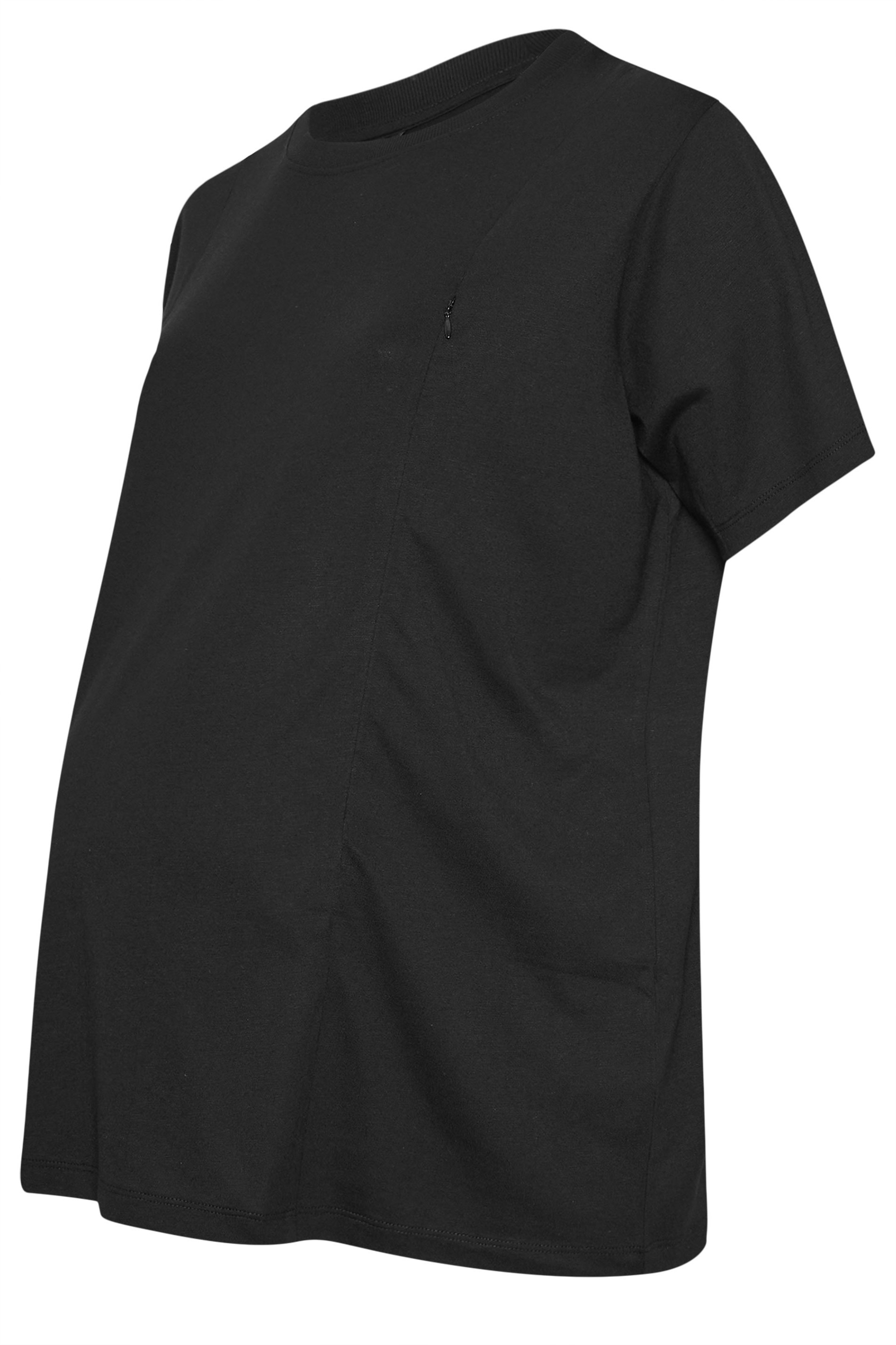 BUMP IT UP MATERNITY Plus Size Black Nursing T-Shirt | Yours Clothing 6