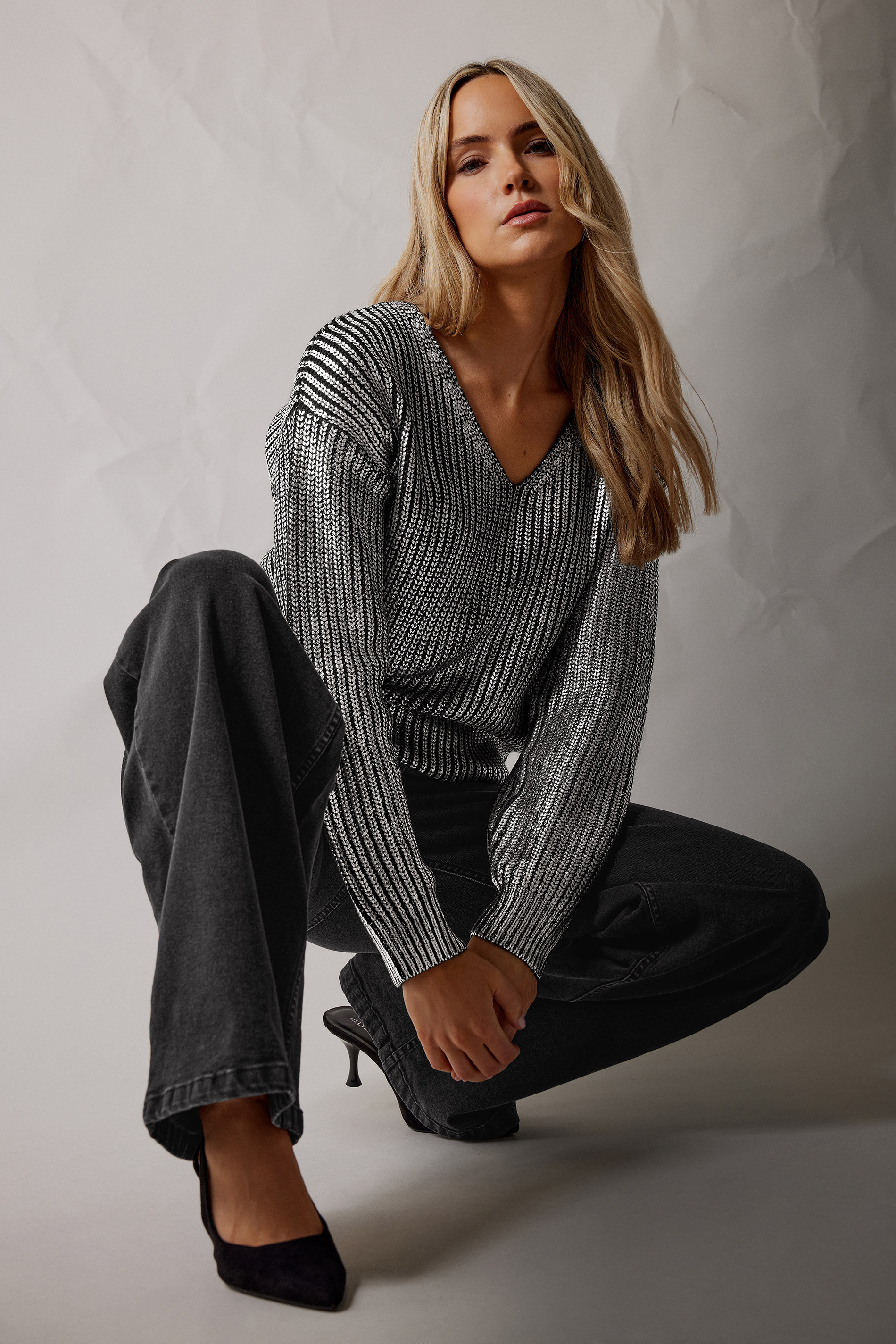 LTS Tall Women's Black Foil Jumper | Long Tall Sally 3