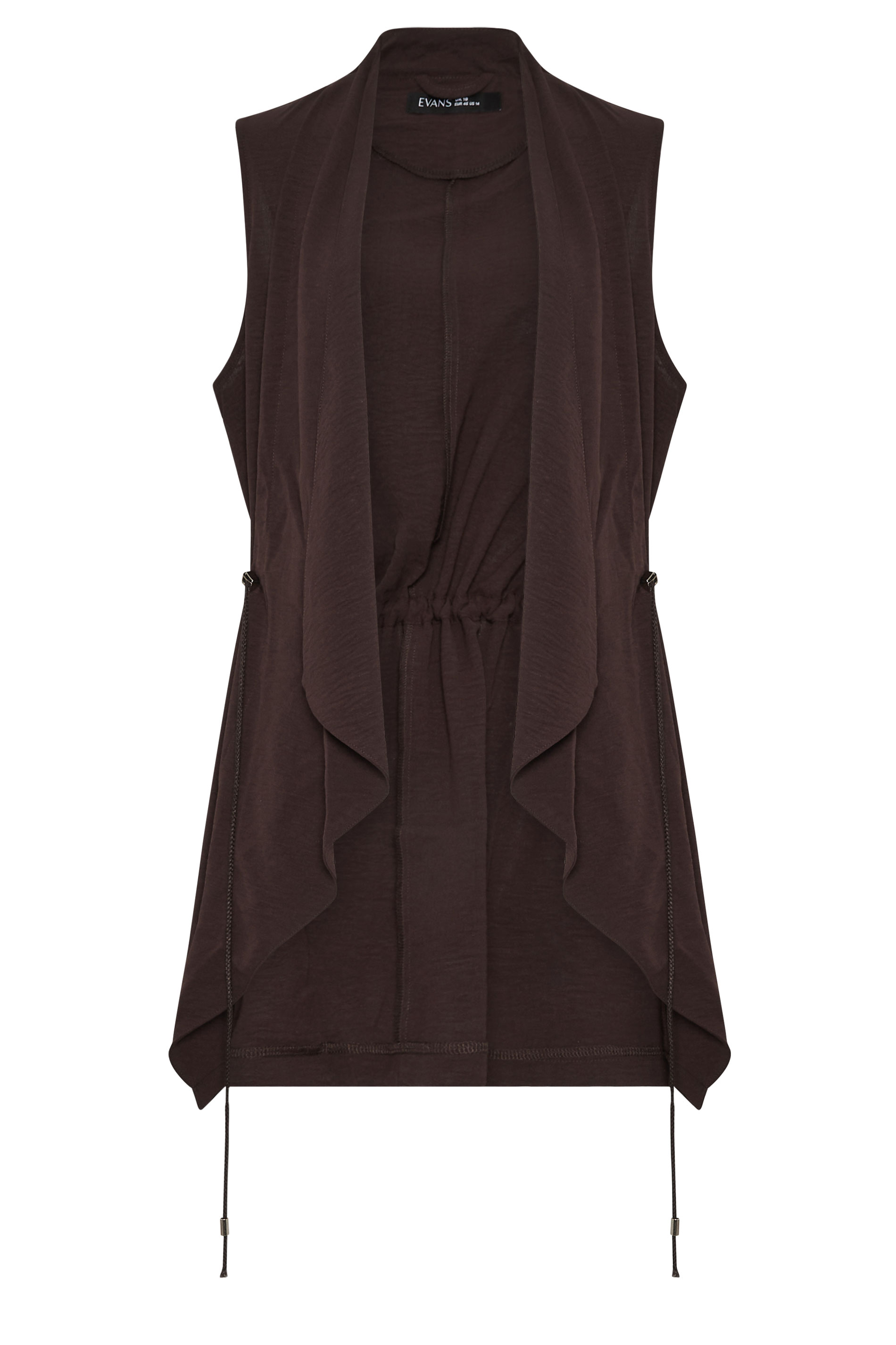 EVANS Plus Size Brown Waterfall Waistcoat | Evans 5
