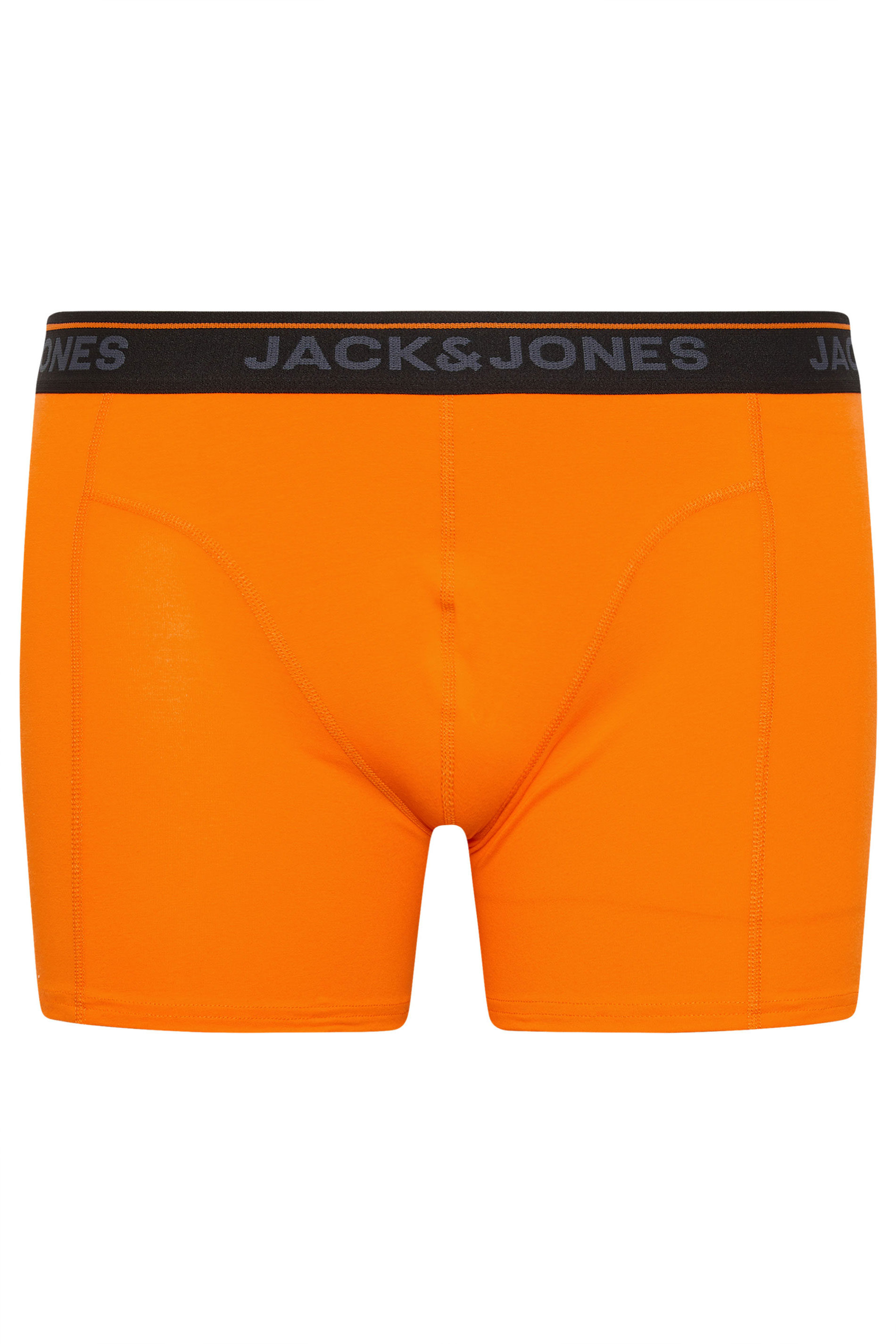JACK & JONES Big & Tall 3 Pack Black/Blue/Orange Boxers | BadRhino 6
