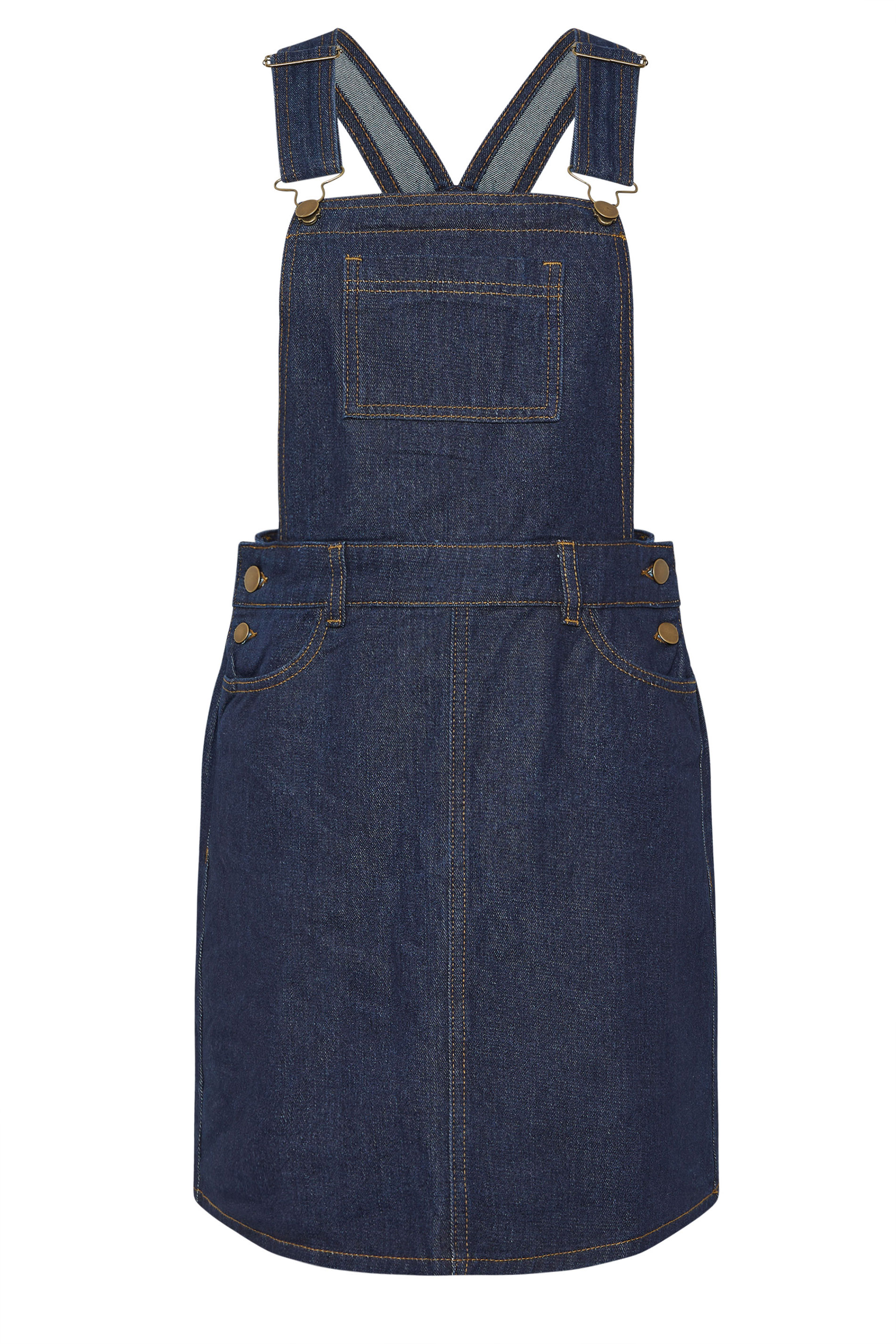PixieGirl Petite Women's Indigo Blue Denim Pinafore Cotton Dress | PixieGirl 5