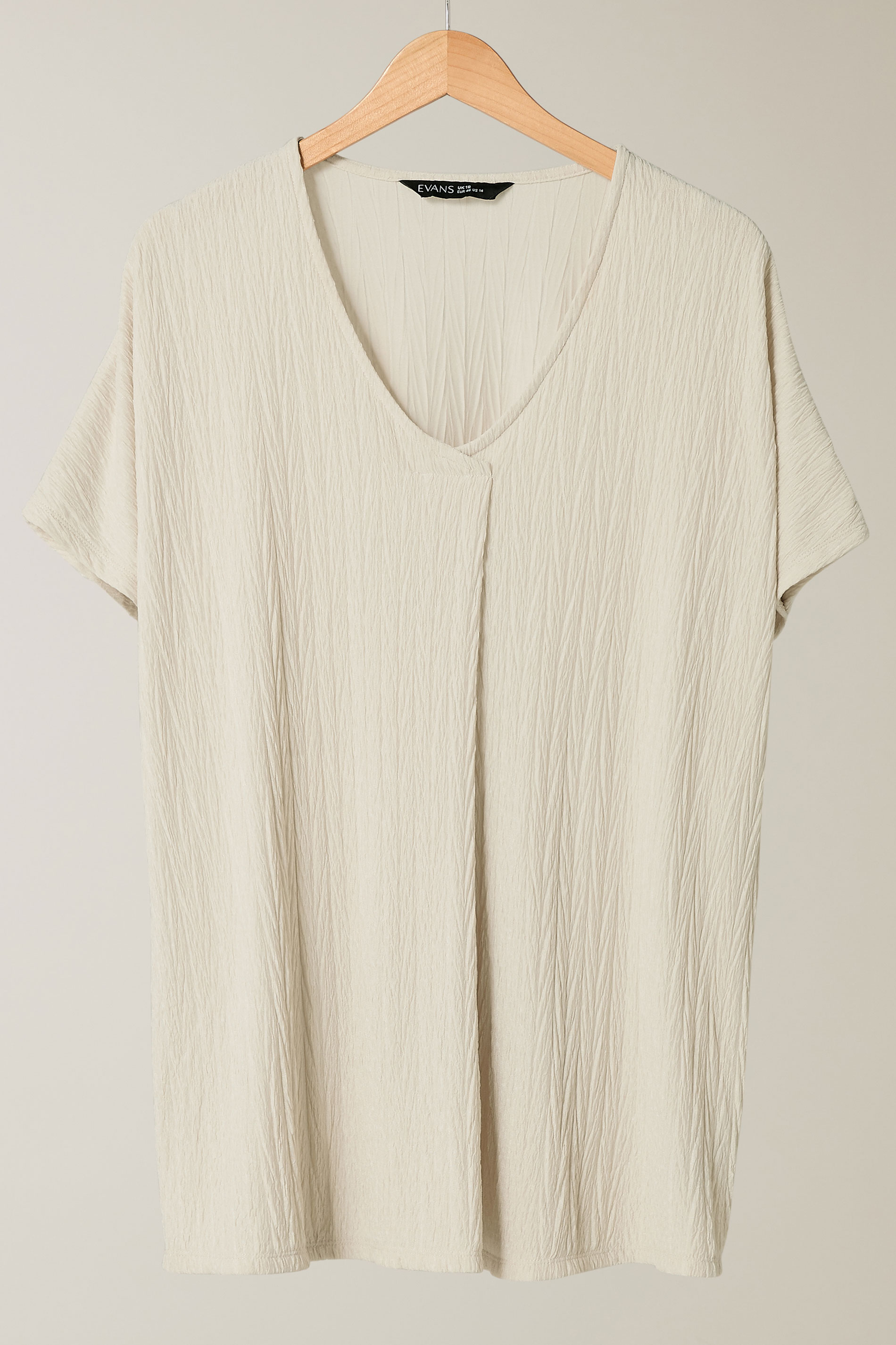 EVANS Plus Size Cream Plisse Pleat Front Top | Evans 5