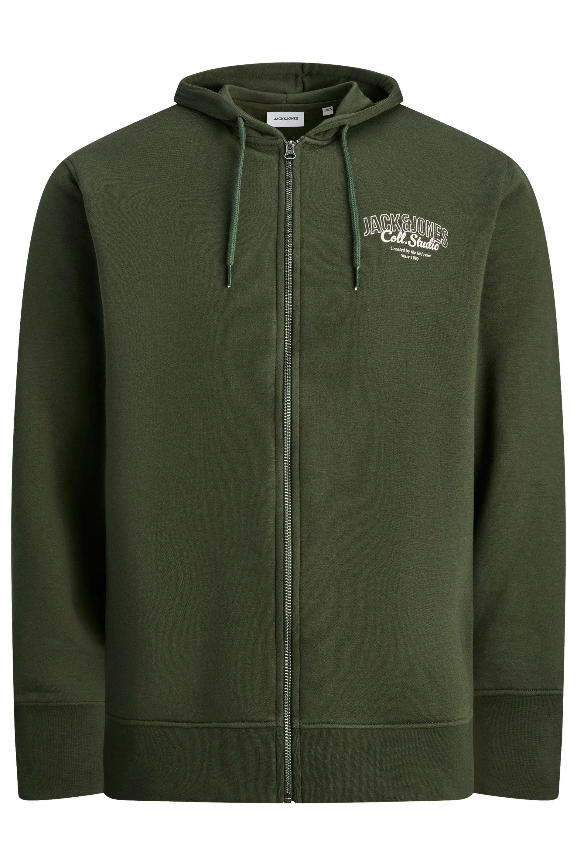 JACK & JONES Big & Tall Duffel Bag Green Zip Through Hoodie | BadRhino 2