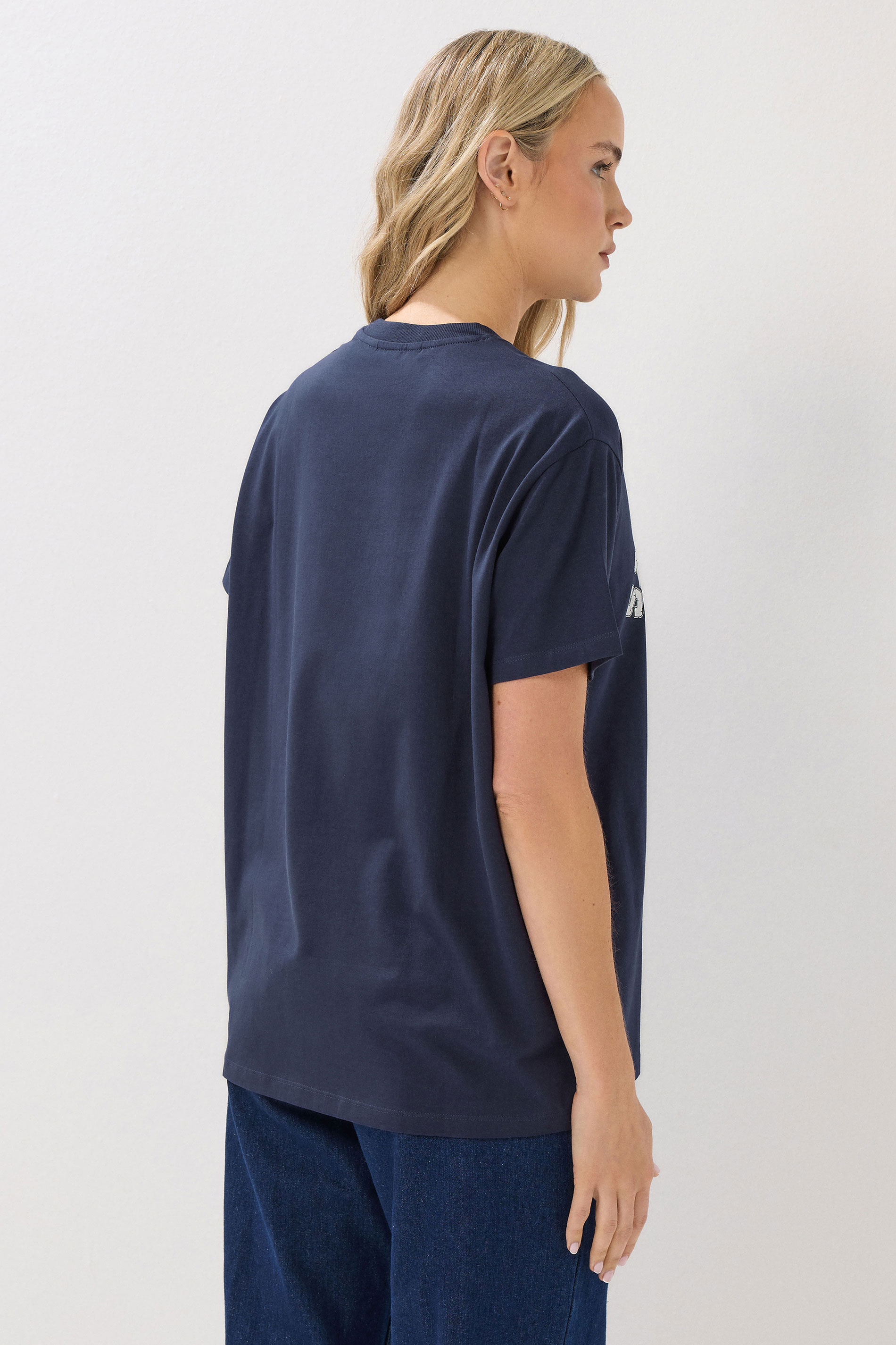 LTS Tall Navy Blue Cotton 'San Francisco' Slogan T-Shirt | Long Tall Sally 2