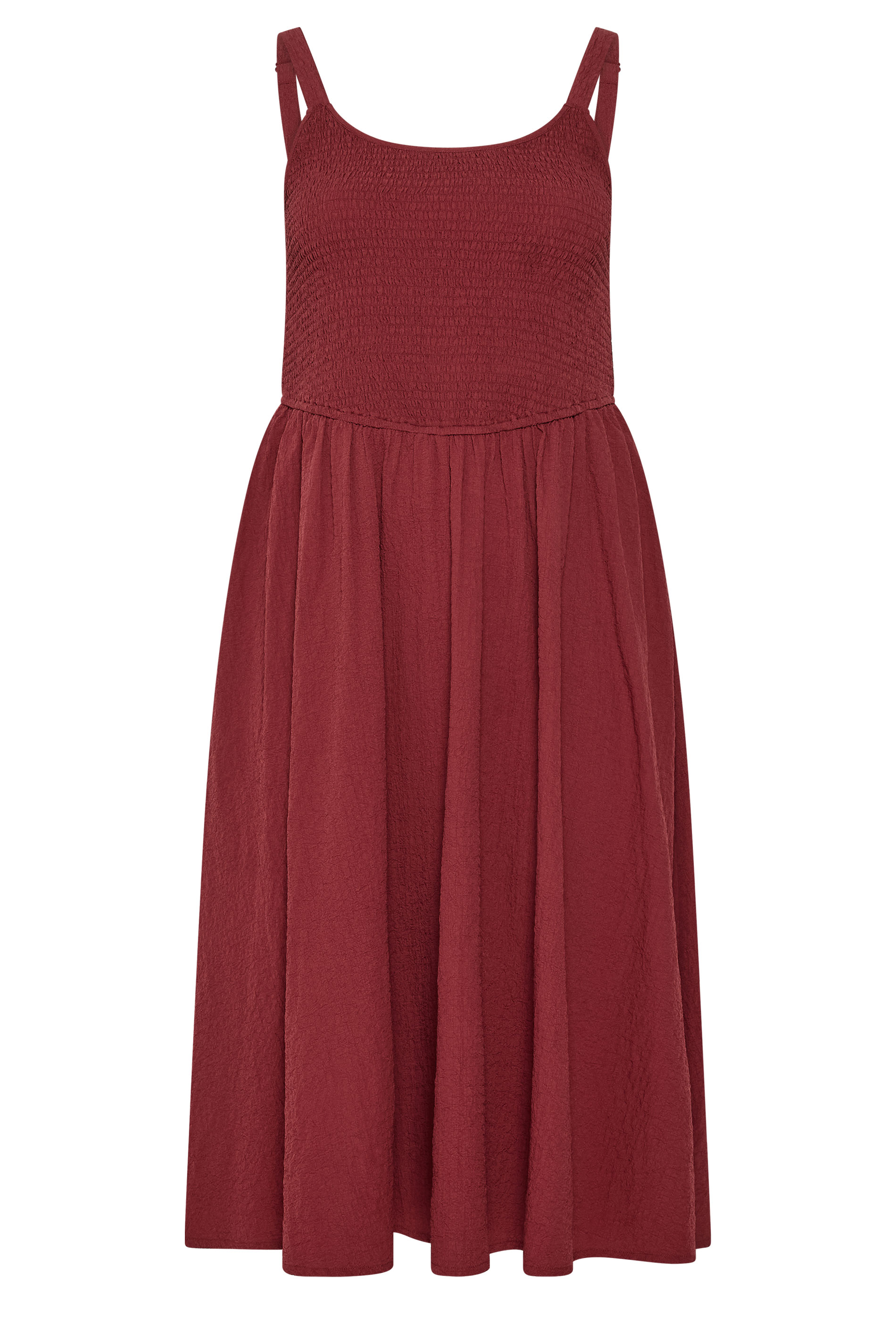 YOURS Plus Size Red Shirred Sundress | Yours Clothing 5