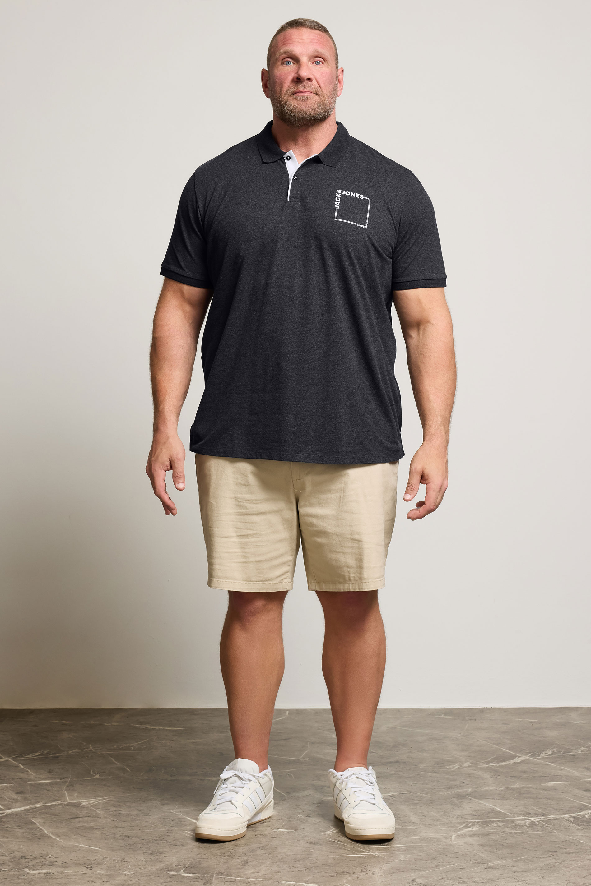 JACK & JONES Big & Tall Black Polo Shirt | BadRhino 1