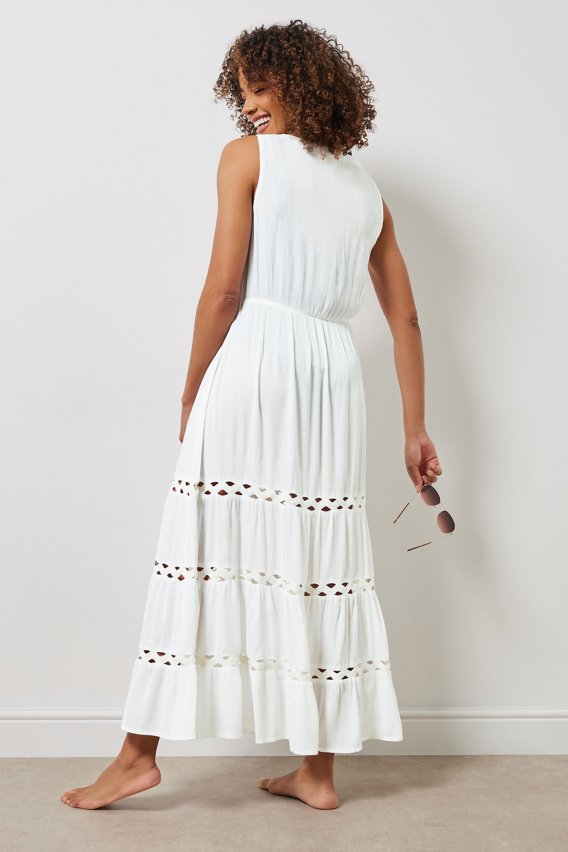 M&Co White Tiered Maxi Beach Dress | M&Co 5