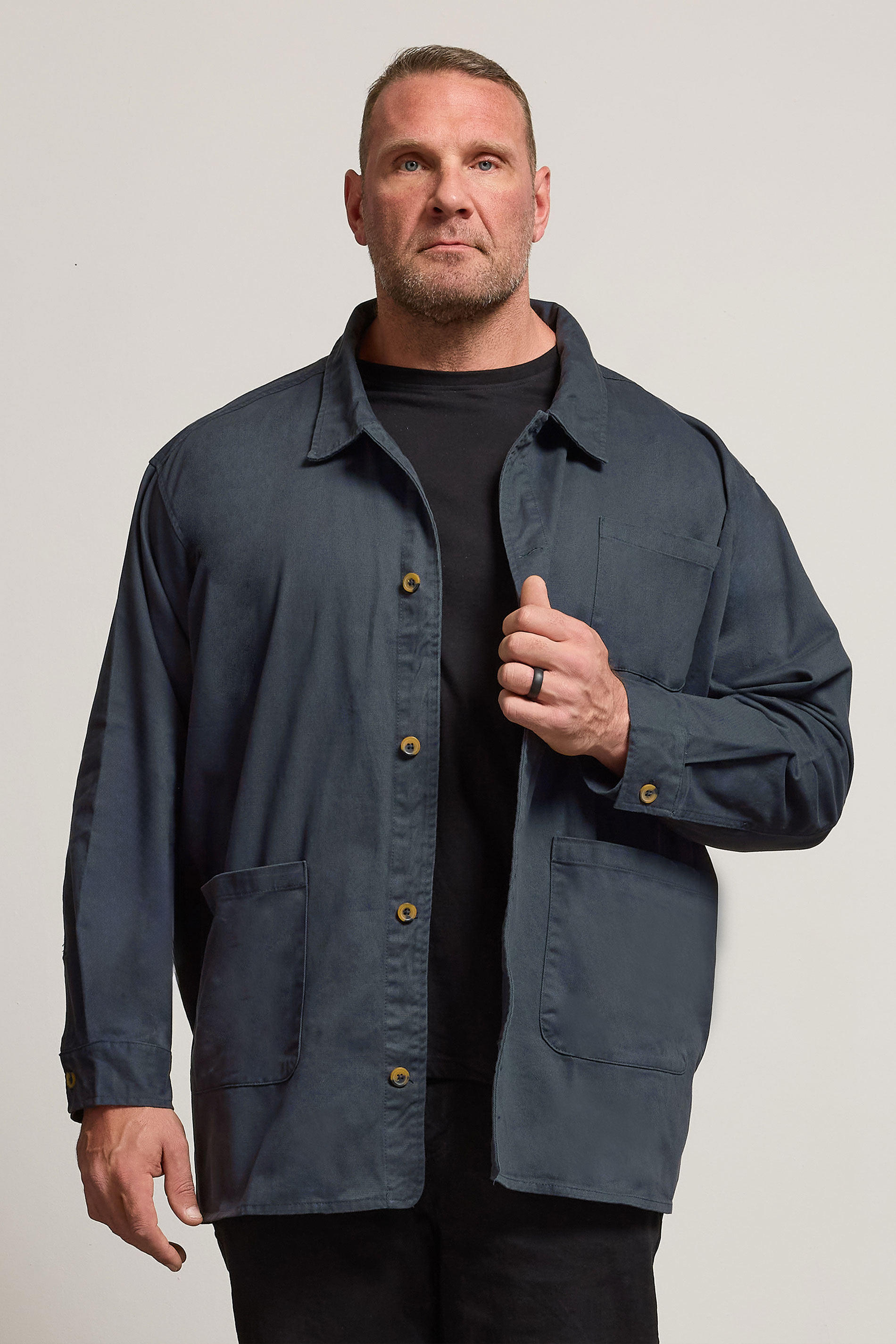 BadRhino Big & Tall Navy Blue Overshirt | BadRhino 3