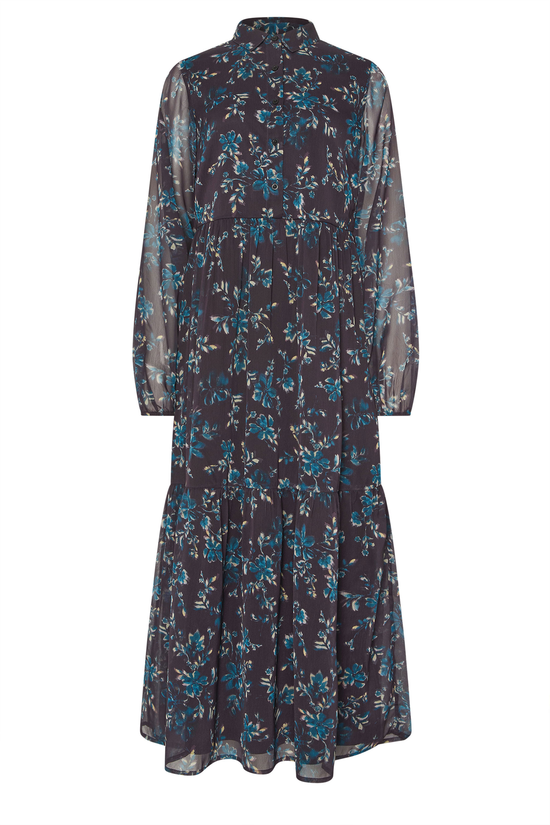 LTS Tall Purple Floral Tiered Maxi Dress | Long Tall Sally 6