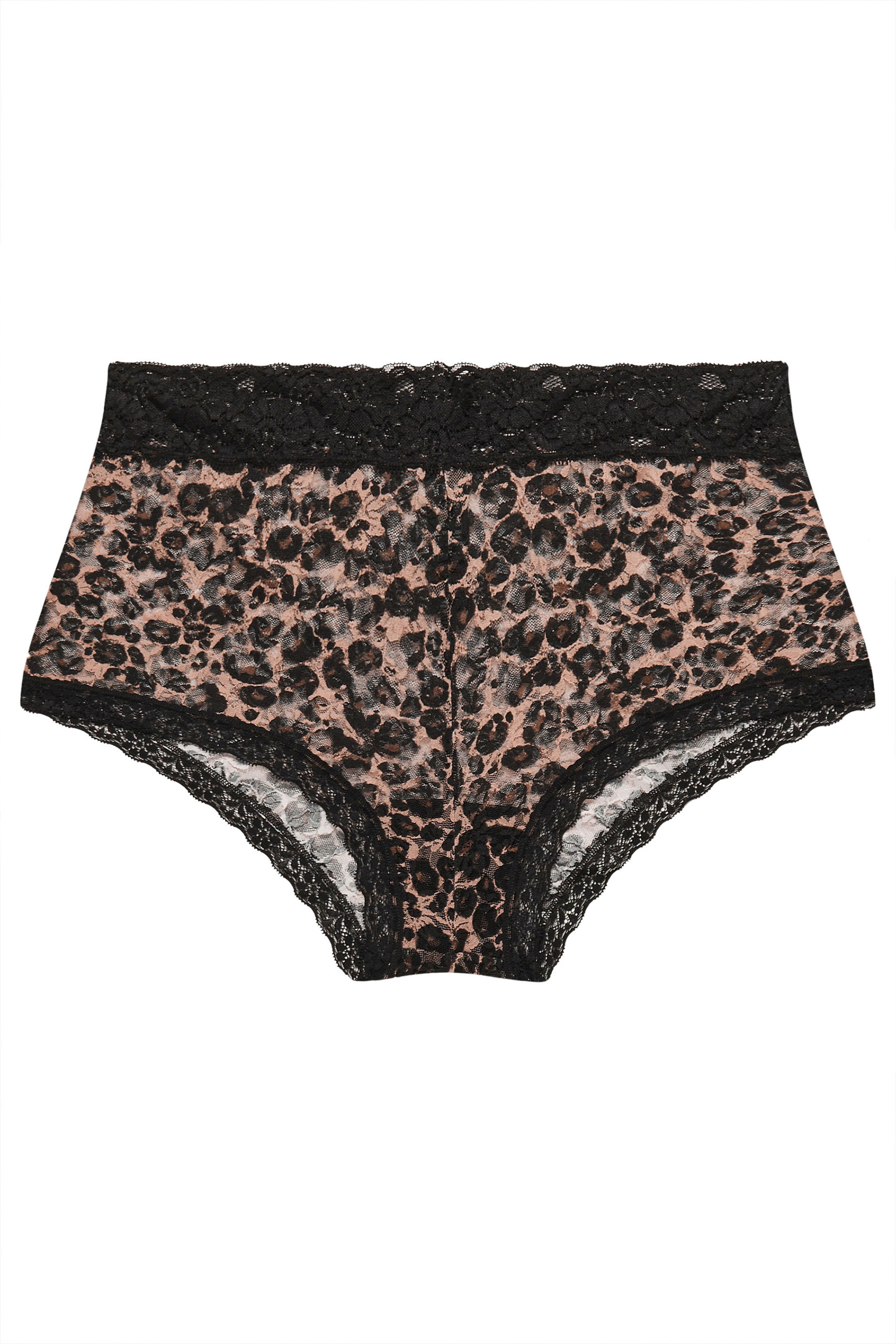 YOURSET Plus Size 3 PACK Red & Black Leopard Print Lace Mid Rise Shorts | Yours Clothing 10