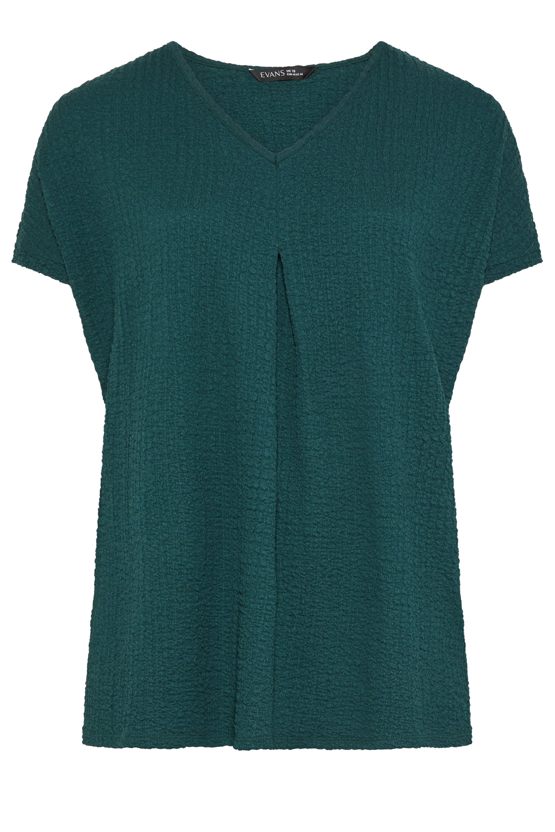EVANS Plus Size Teal Green Pleat Front Swing Top | Evans 5